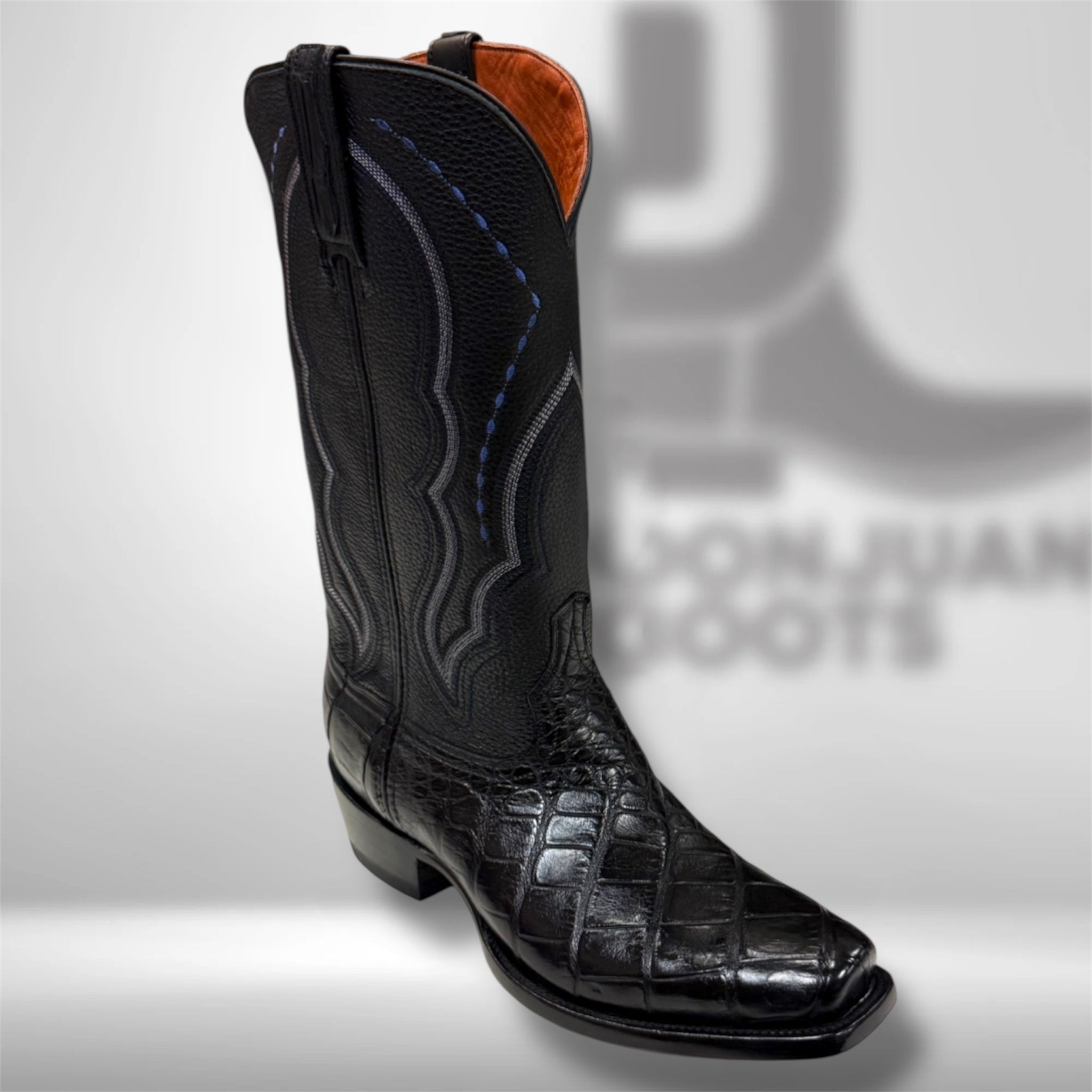 Dj9001 | American Alligator Black Diamond Toe – Don Juan Boots