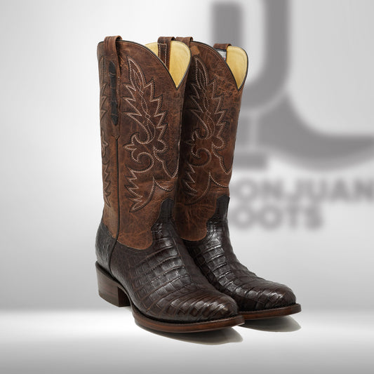 DJ2008 | Don Juan Boots Men's Caiman Belly Chocolate R Toe