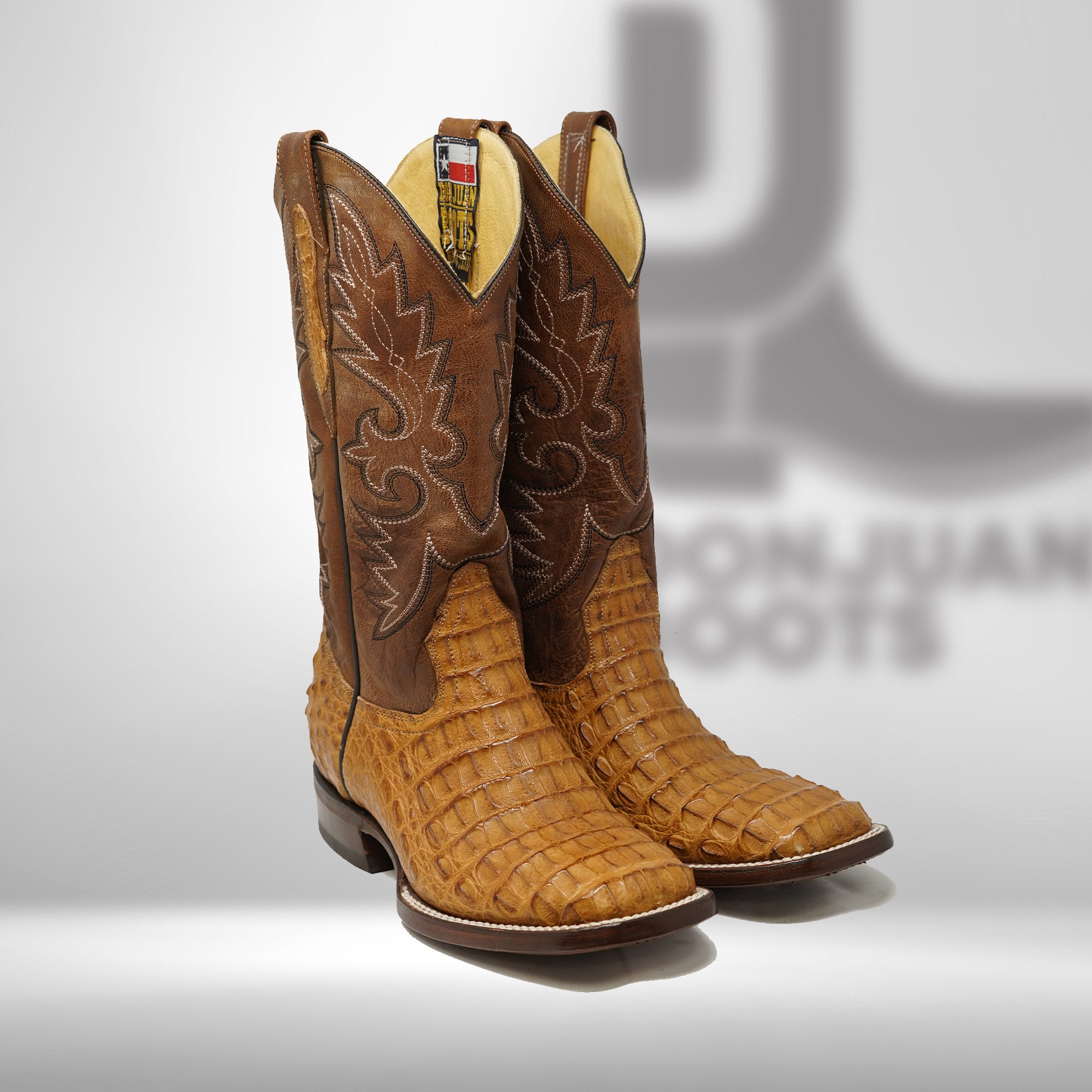 DJ2015 | Don Juan Boots Men's Caiman Back Saddle Tan H Toe P