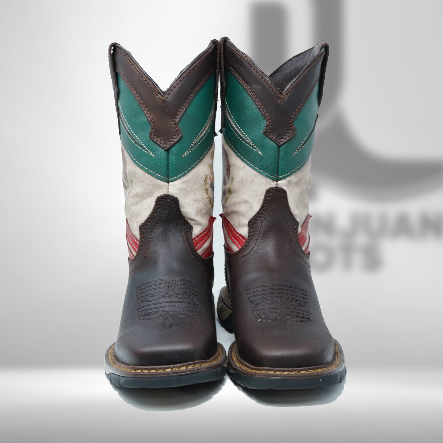 CEBU Men's Mexico Thunder Western Cowboy Boots - Square Toe Work Boot