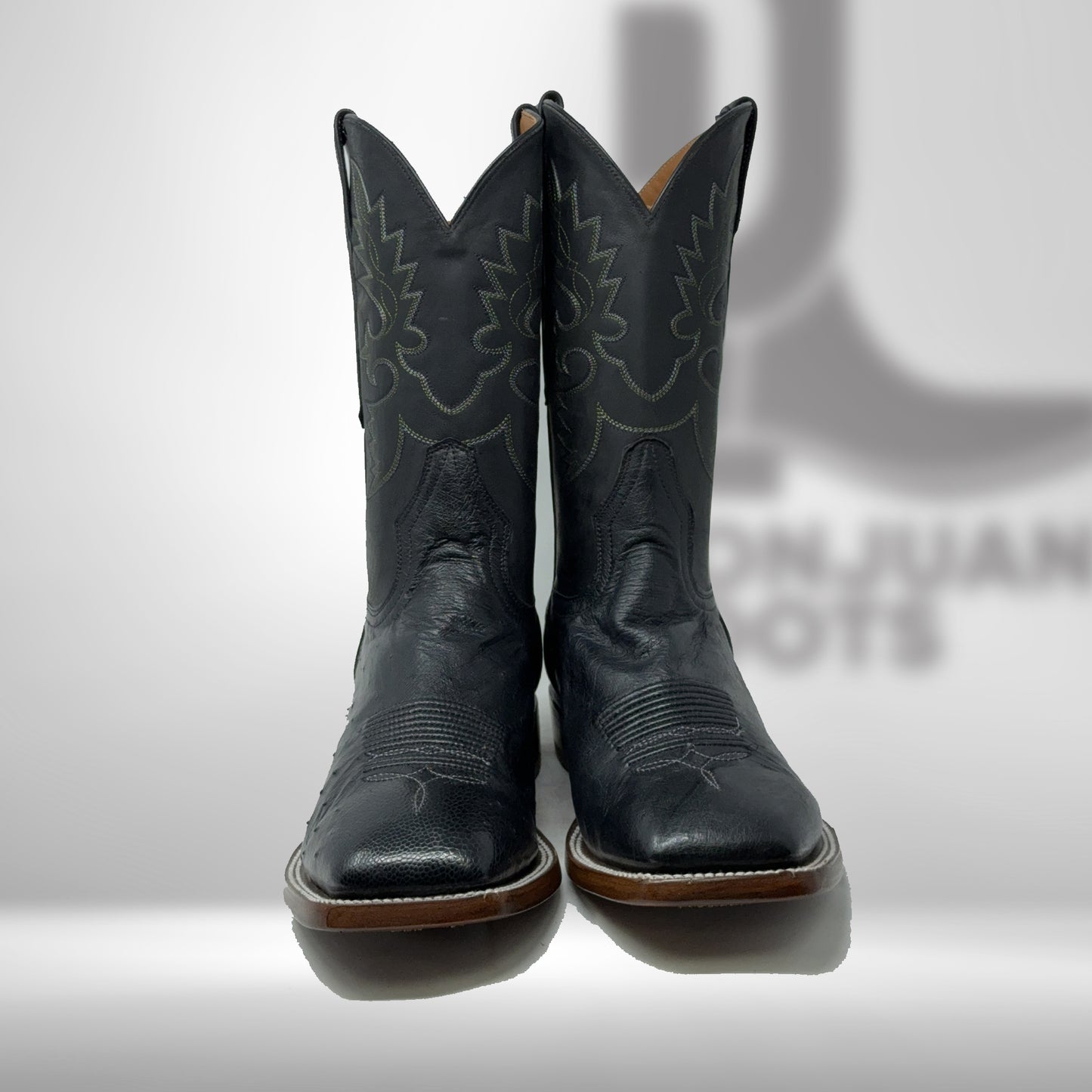 Dj3029 | Don Juan Boots Men's Ostrich Belly Black Hp