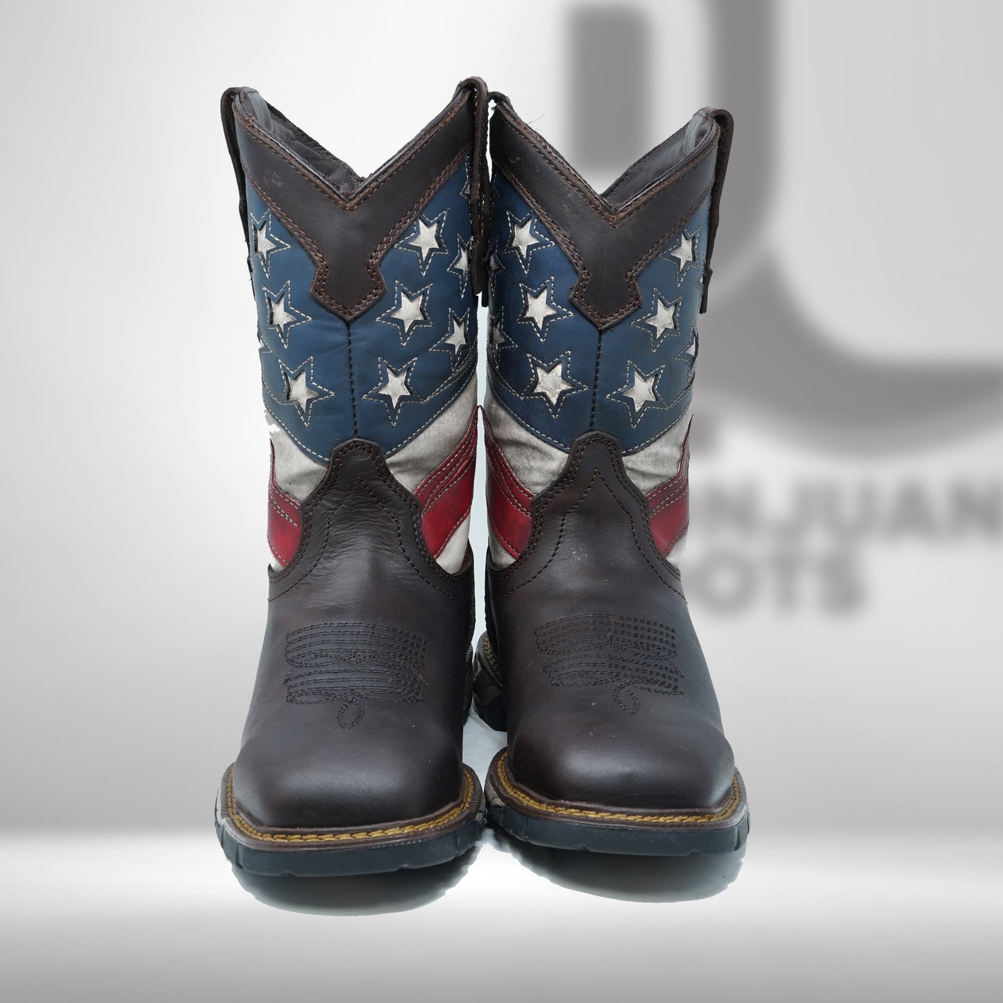CEBU Men's USA Thunder Western Cowboy Boots - Square Toe Work Boot
