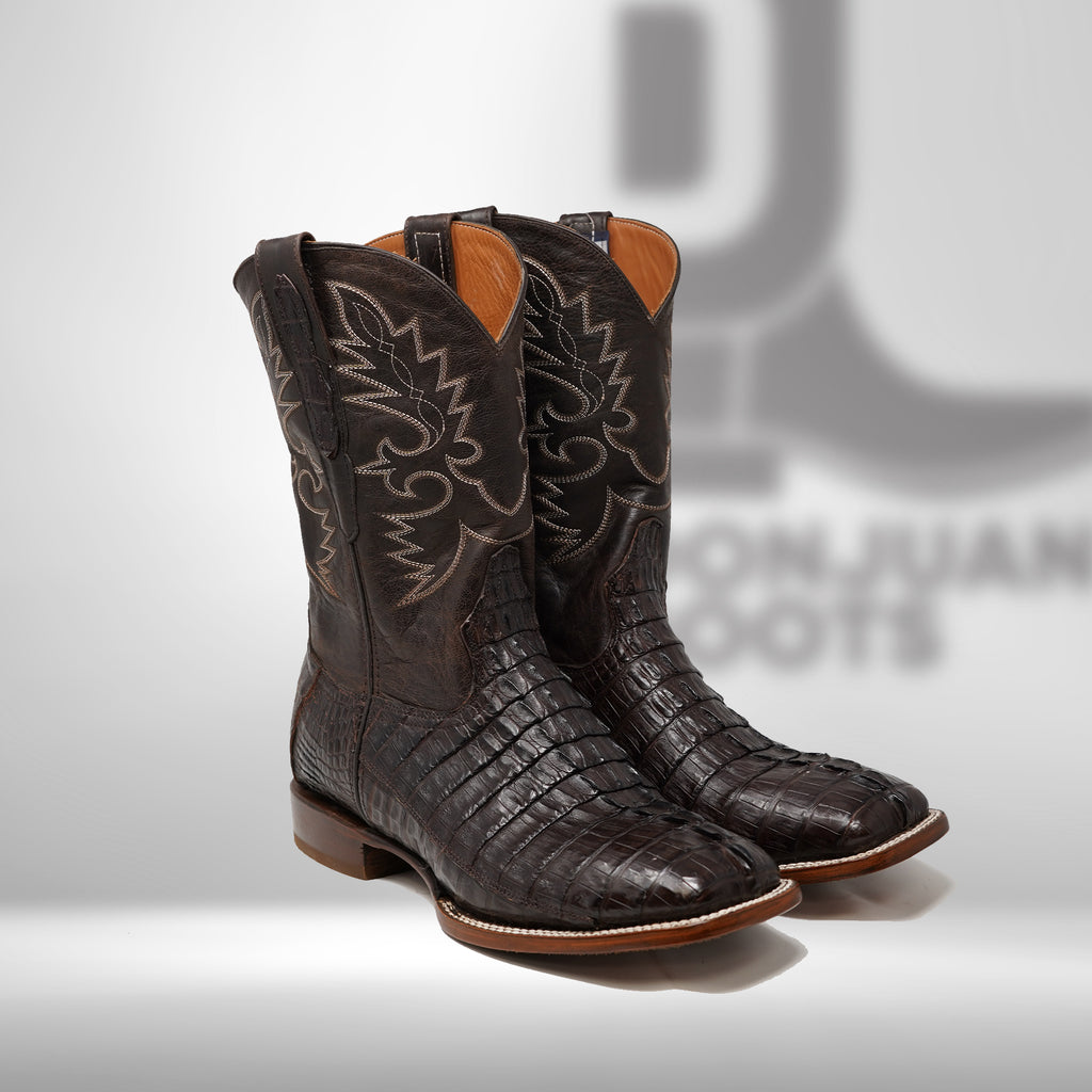 DJ2046 | Don Juan Boots Men's Caiman Tail Choco H Toe P