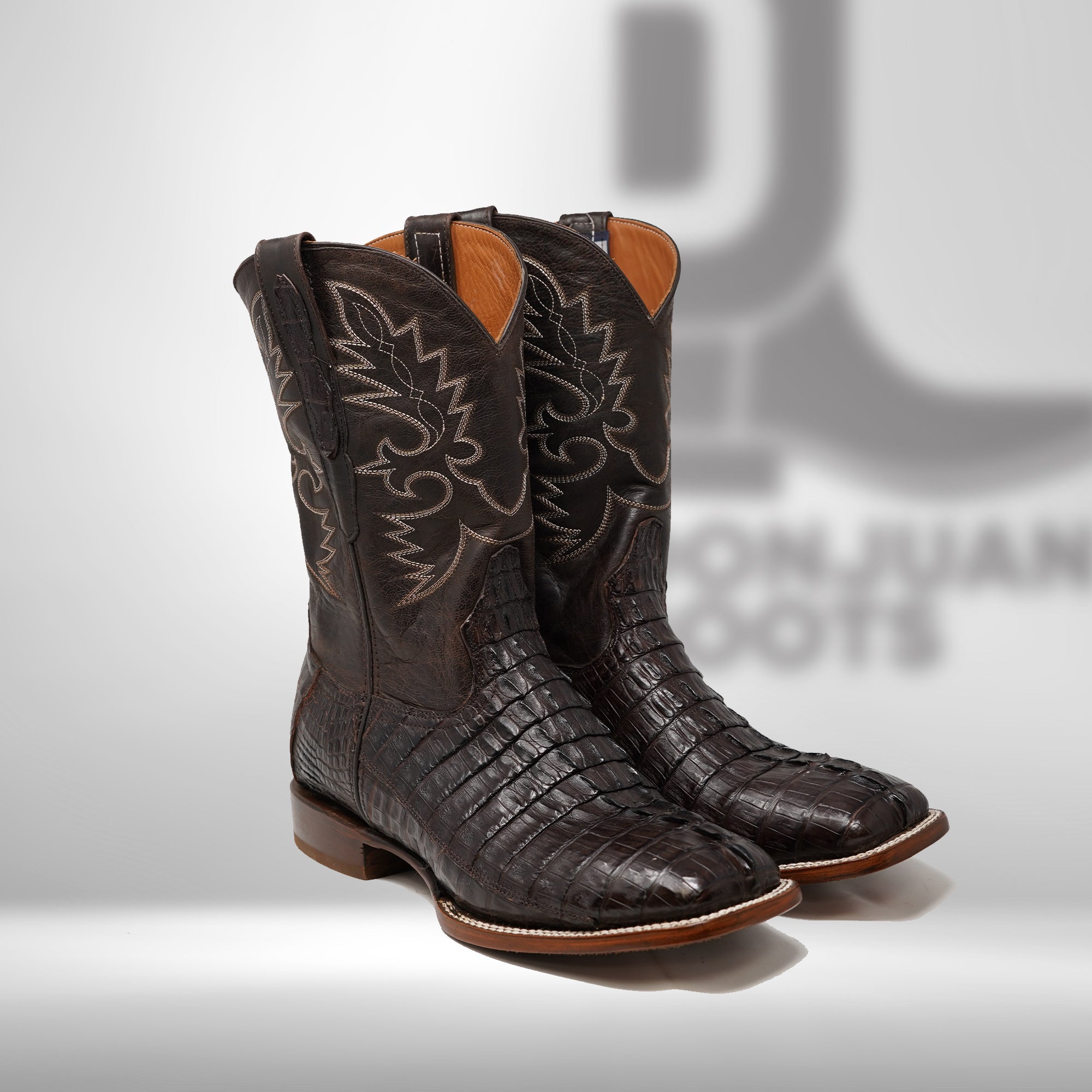 DJ2046 | Don Juan Boots Men's Caiman Tail Choco H Toe P