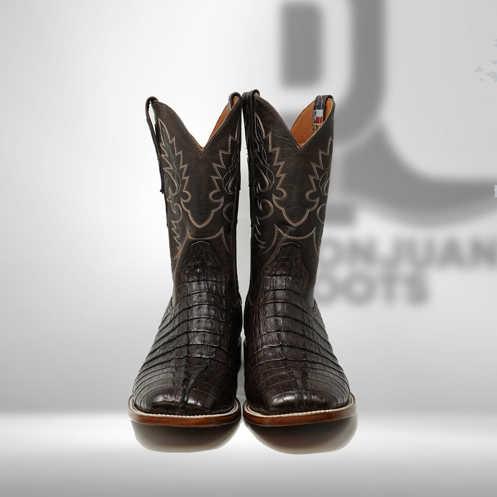 DJ2046 | Don Juan Boots Men's Caiman Tail Choco H Toe P