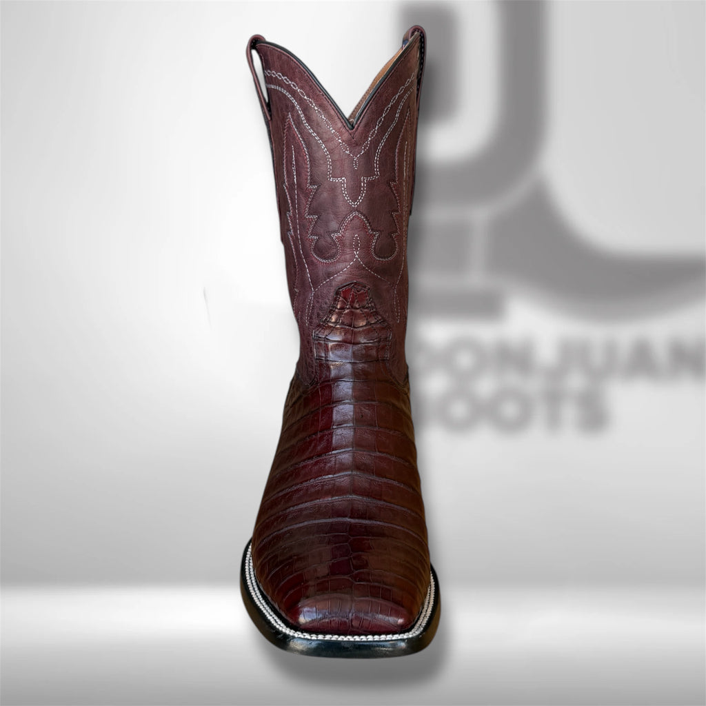 DJ2029 | Don Juan Boots Men's Caiman Belly Black Cherry H Toe