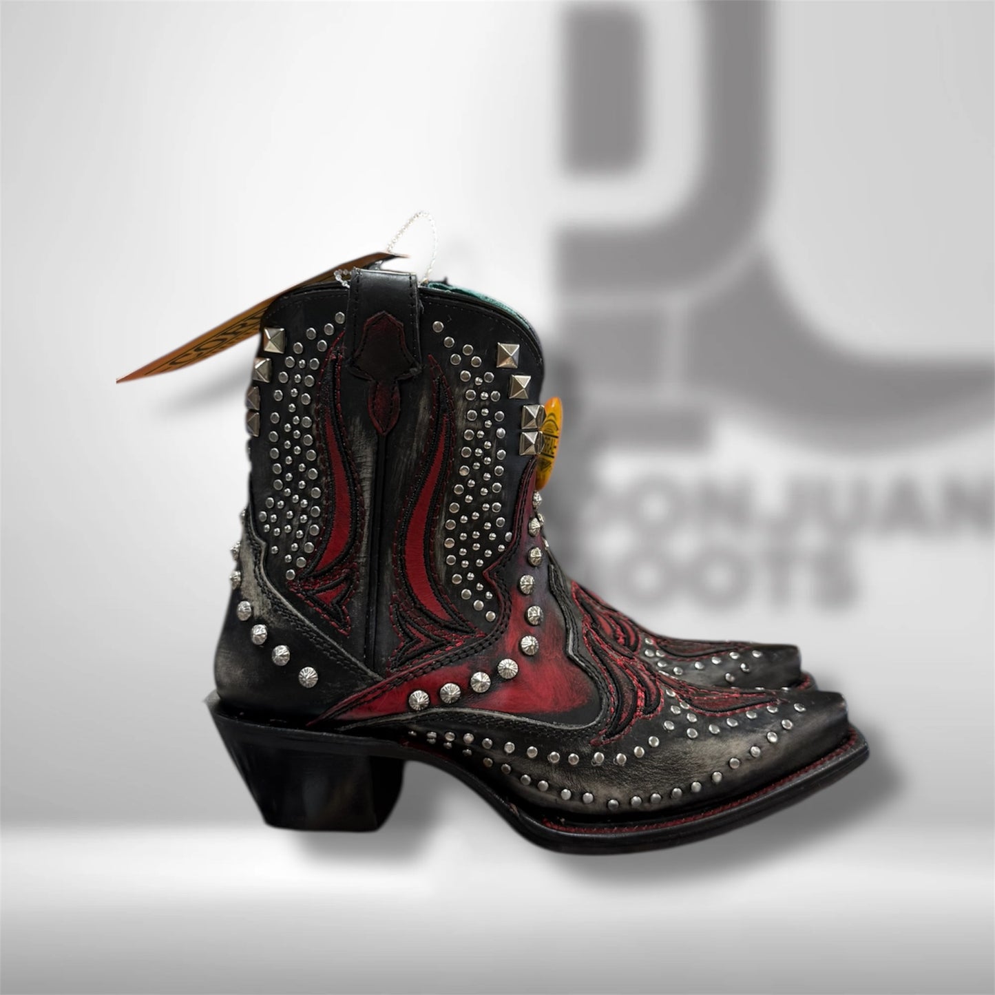 A4831 | Black/red Overlay Ankle Boot