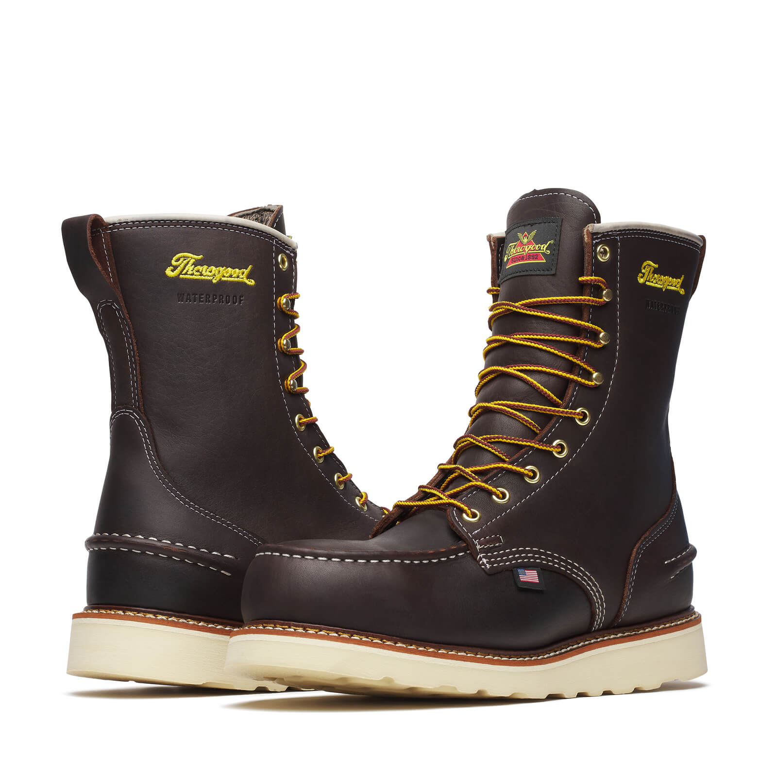 804-3800 | Thorogood 1957 Series Waterproof 8" Briar Pitstop Steel Safety Toe Work Boots for Men