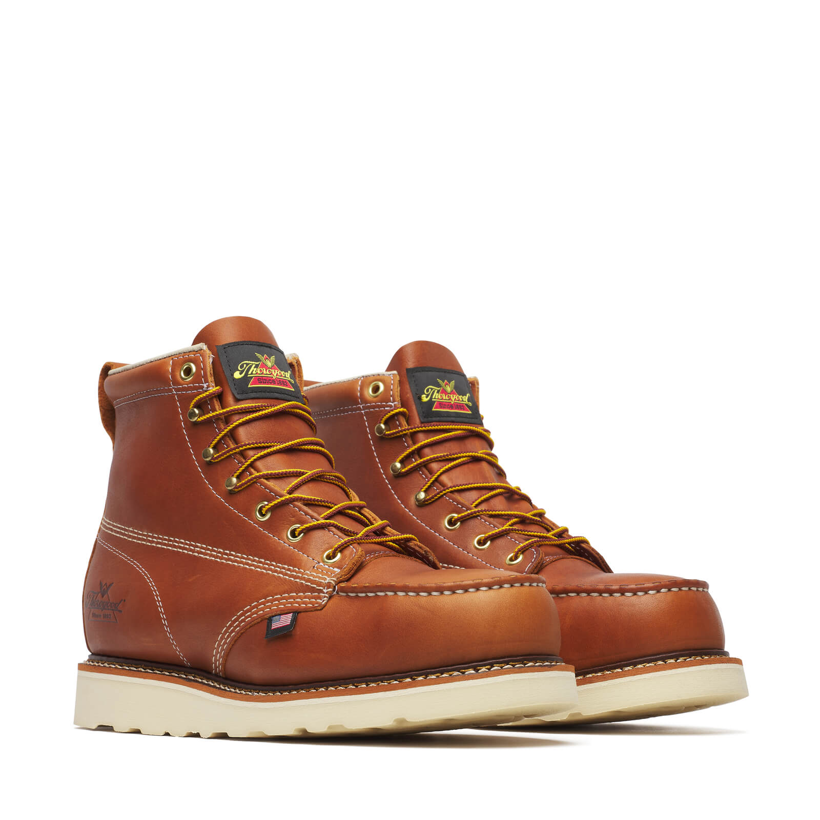 804-4200 | Thorogood American Heritage 6" Tobacco Steel Safety Toe Work Boots for Men