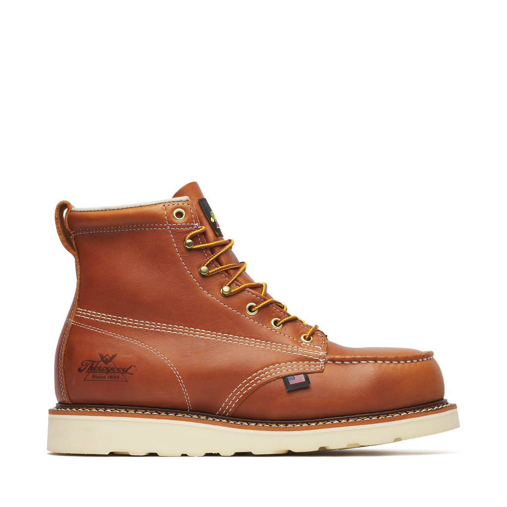 804-4200 | Thorogood American Heritage 6" Tobacco Steel Safety Toe Work Boots for Men
