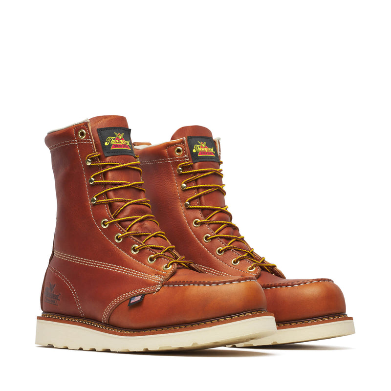 804-4208 | Thorogood American Heritage 8" Tobacco Steel Safety Toe Work Boots for Men