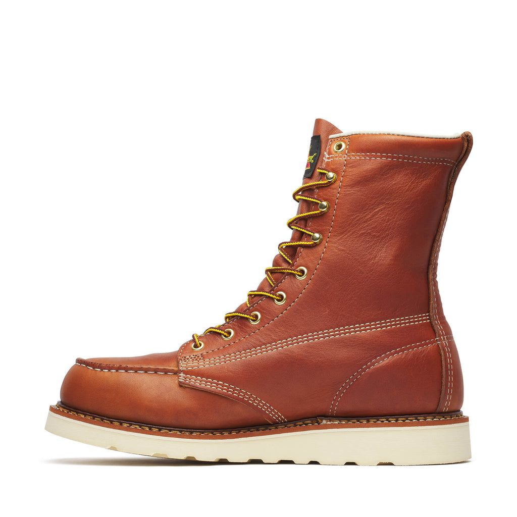 804-4208 | Thorogood American Heritage 8" Tobacco Steel Safety Toe Work Boots for Men
