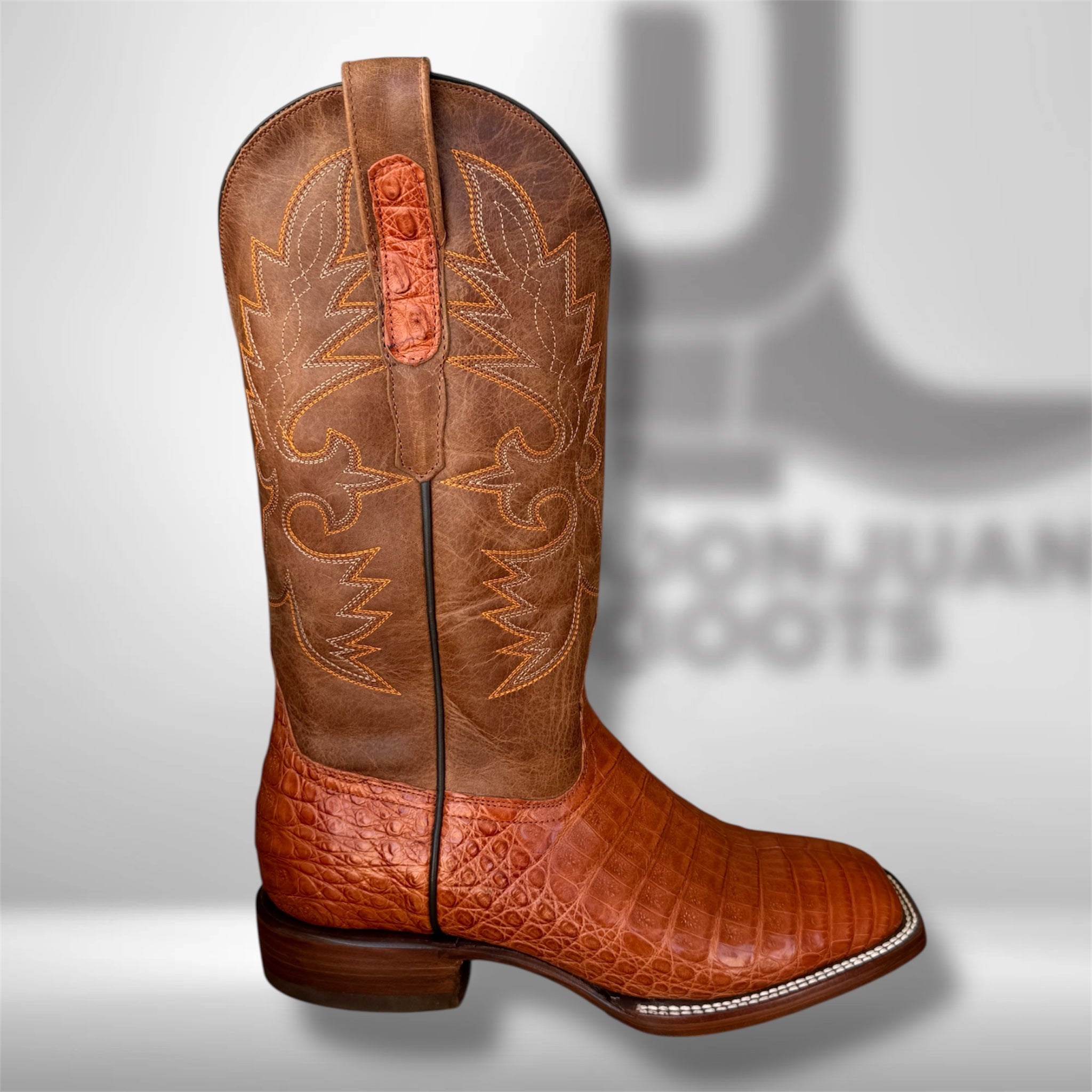 DJ2052 | Don Juan Boots Men's Caiman Belly Cognac H Toe P