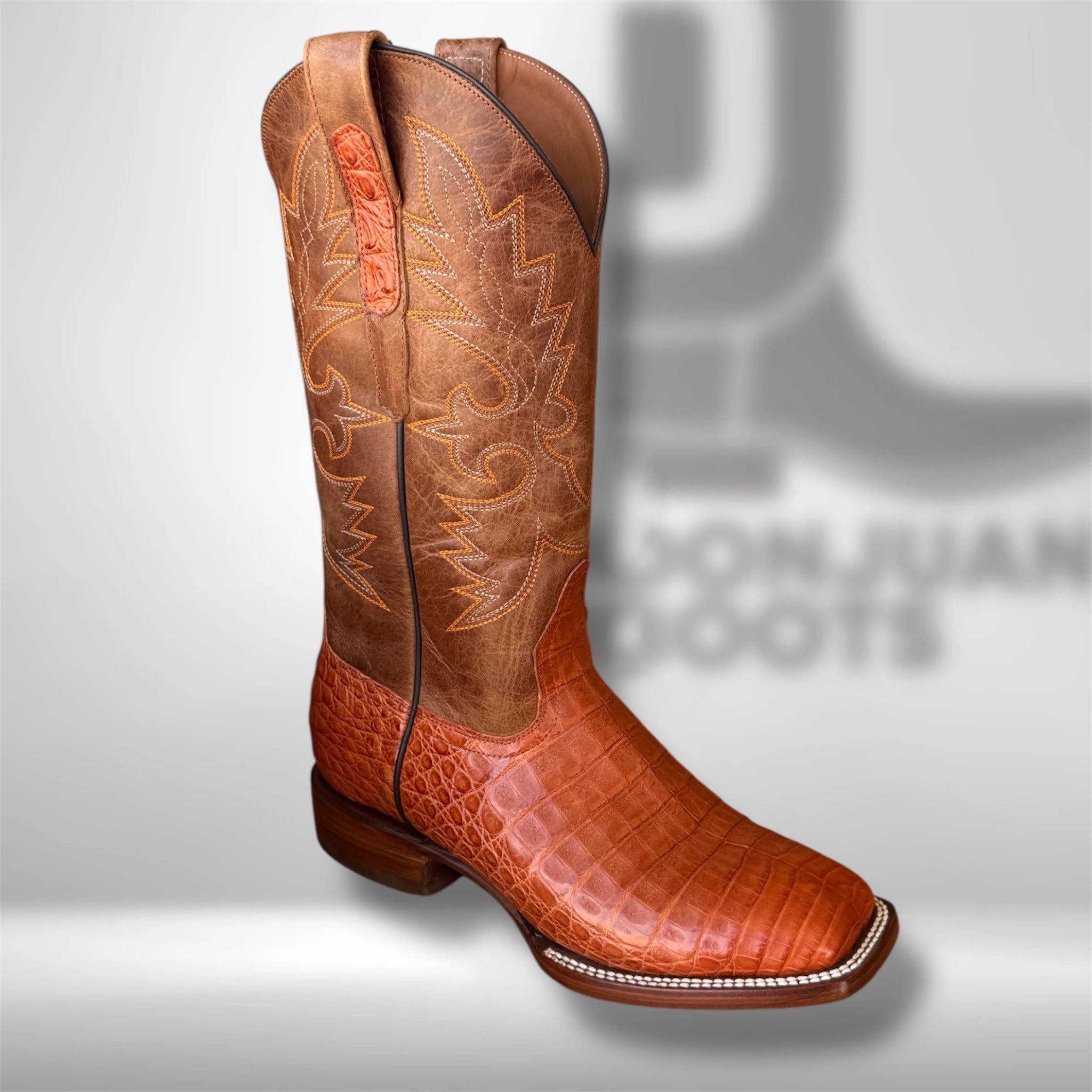 DJ2052 | Don Juan Boots Men's Caiman Belly Cognac H Toe P