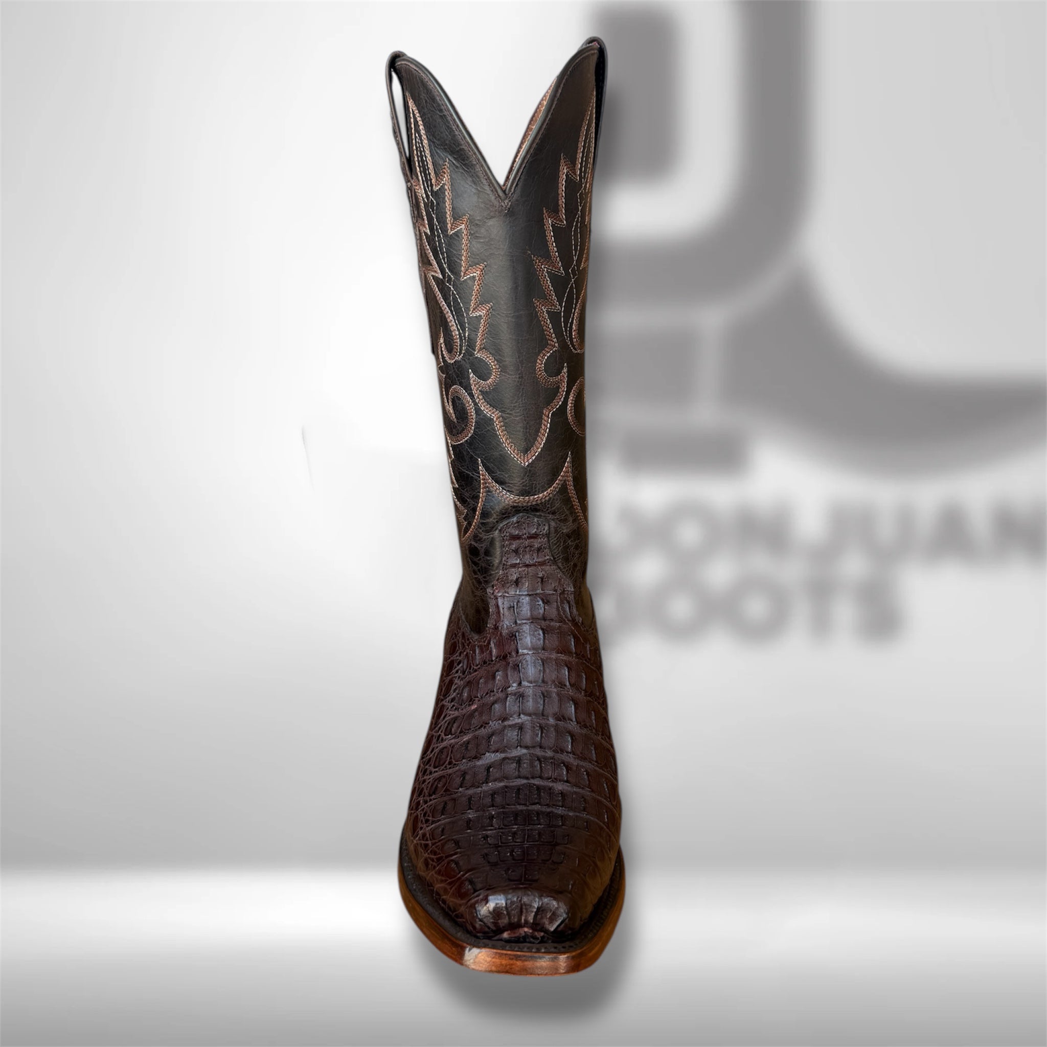 DJ2049 | Don Juan Boots Men's Caiman Back Chocolate Diamond Toe