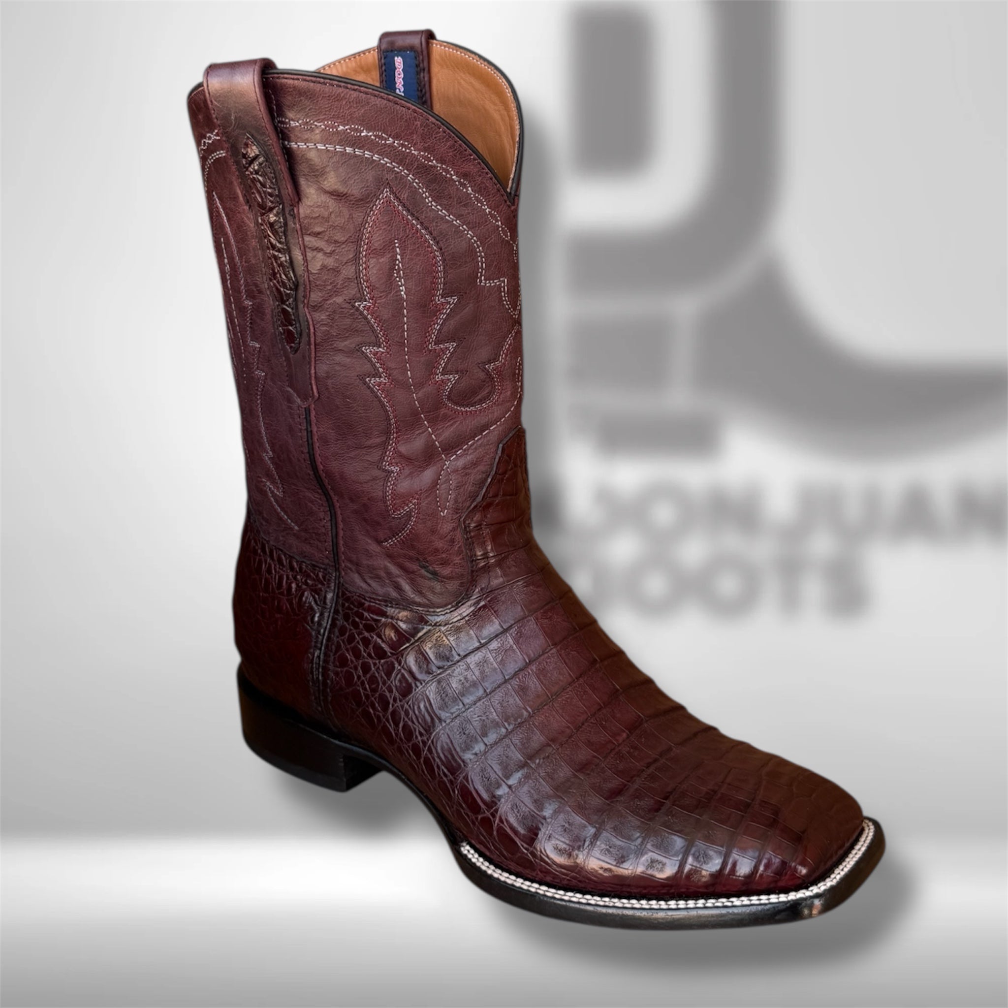 DJ2029 | Don Juan Boots Men's Caiman Belly Black Cherry H Toe