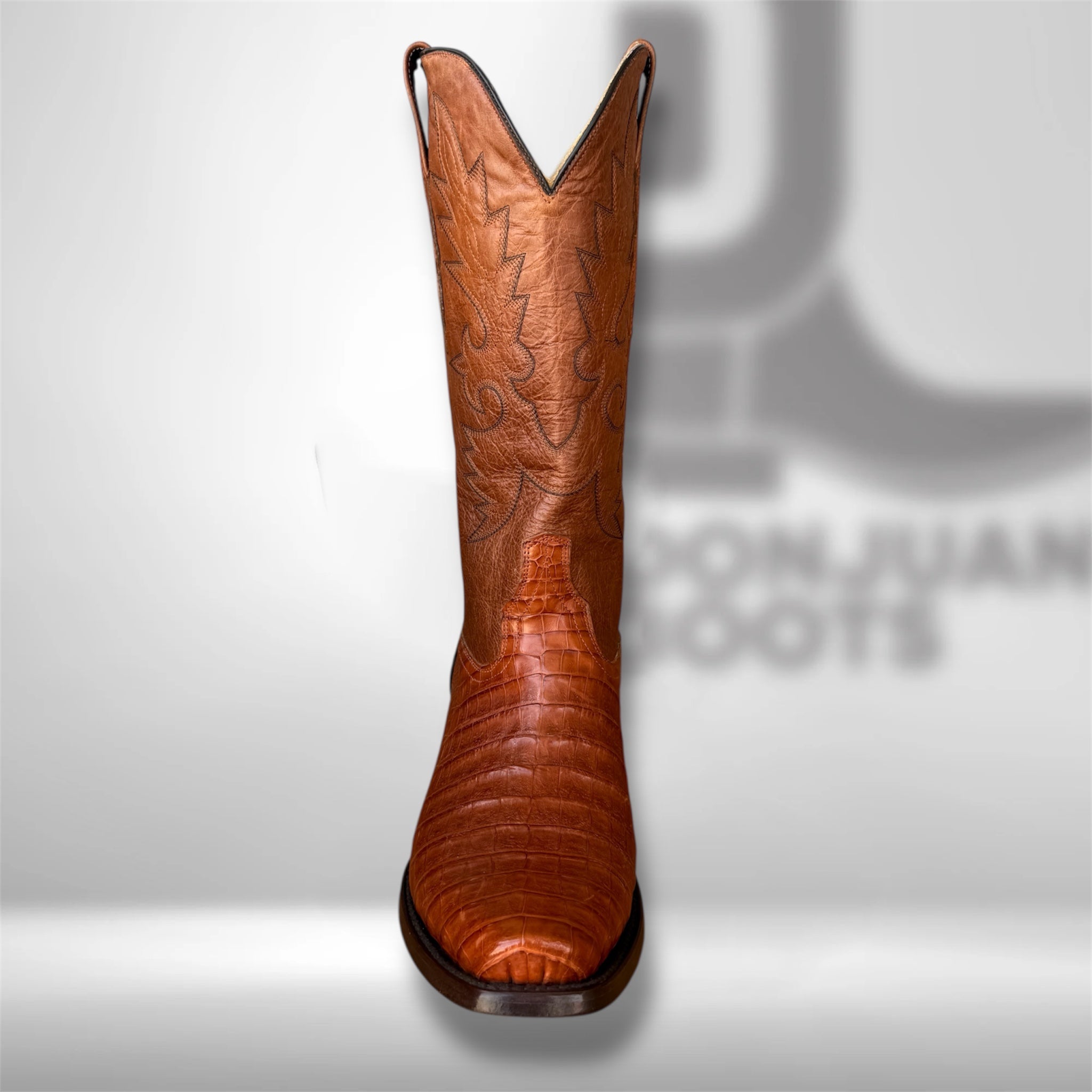 DJ2026 | Don Juan Boots Men's Caiman Belly Brandy Diamond Toe