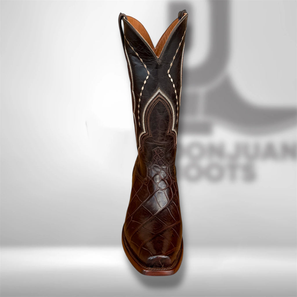 Dj9000 | American Alligator Belly Chocolate Diamond Toe