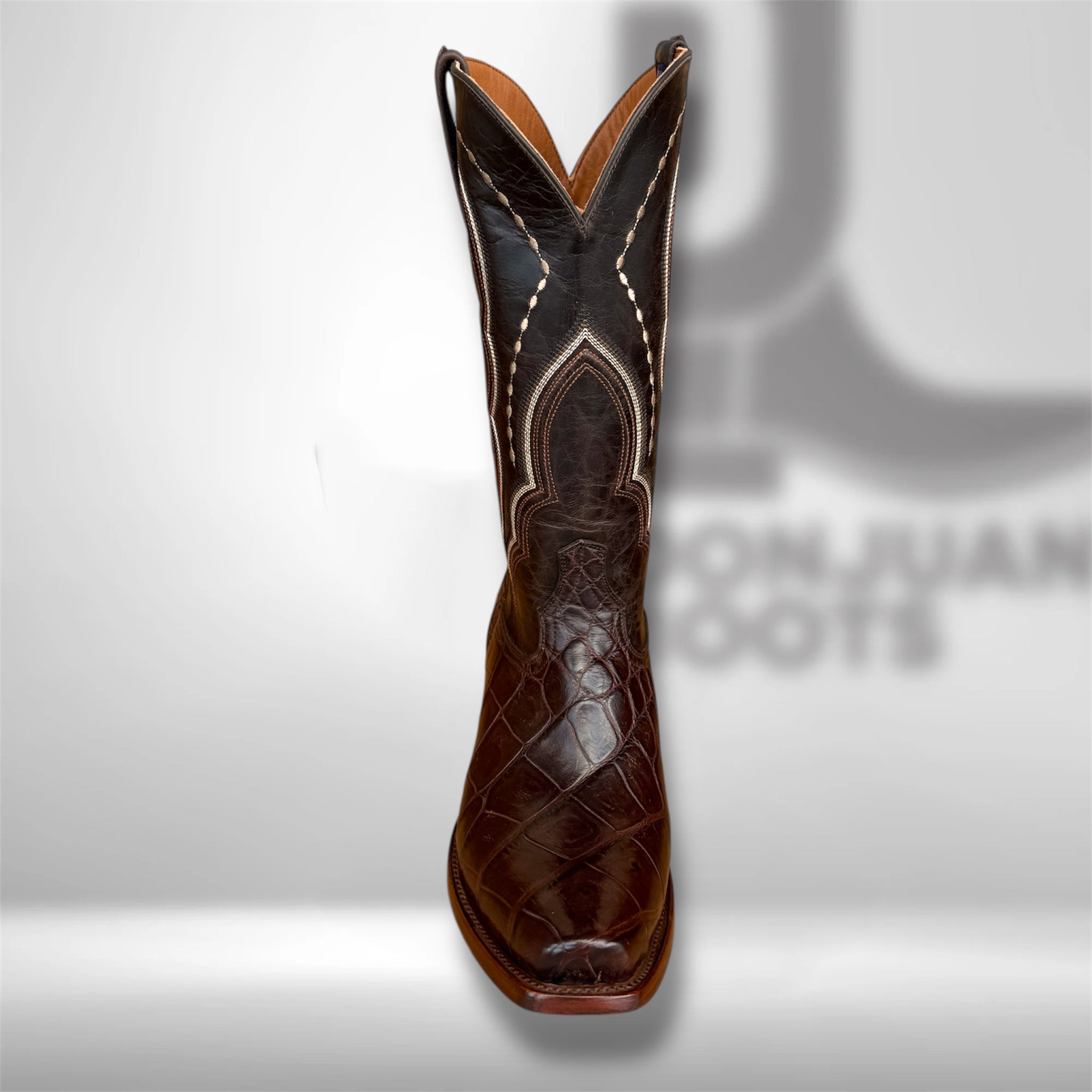 Dj9000 | American Alligator Belly Chocolate Diamond Toe