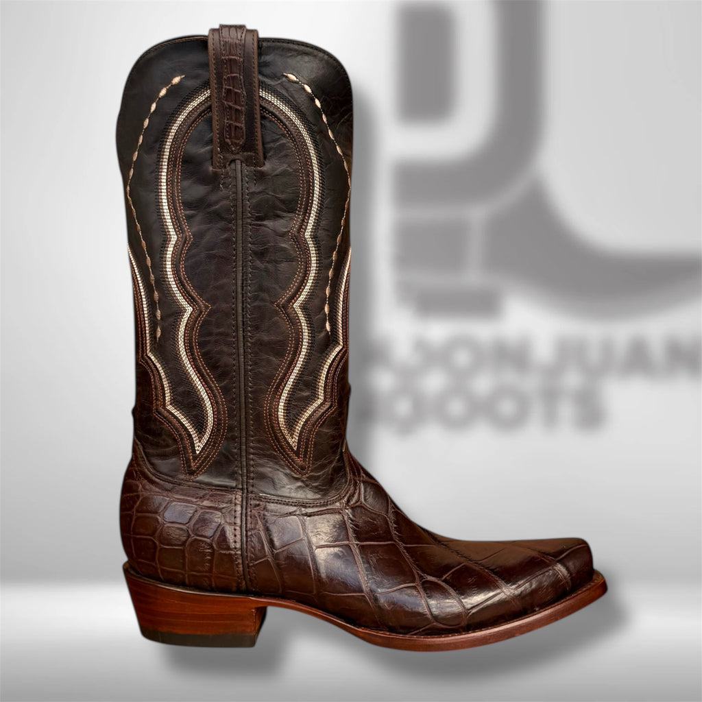 Dj9000 | American Alligator Belly Chocolate Diamond Toe