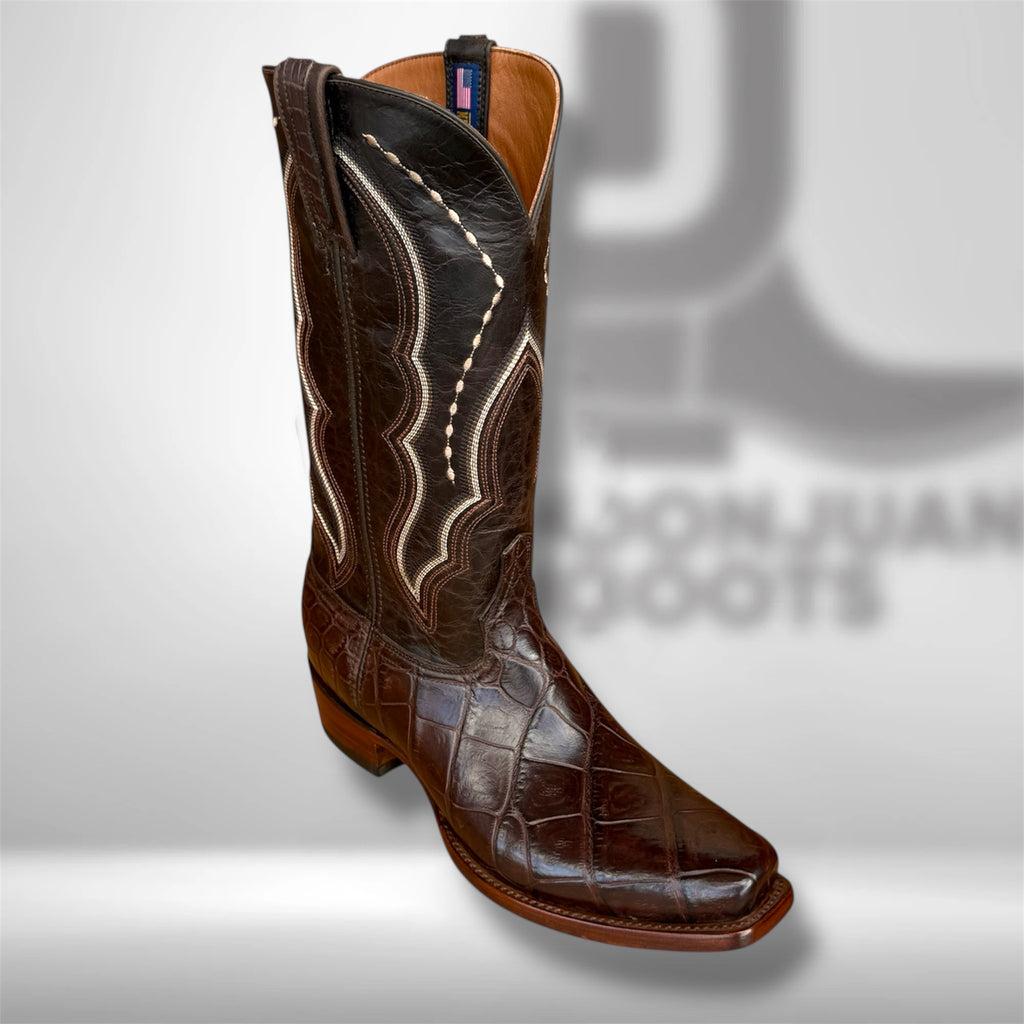 Dj9000 | American Alligator Belly Chocolate Diamond Toe