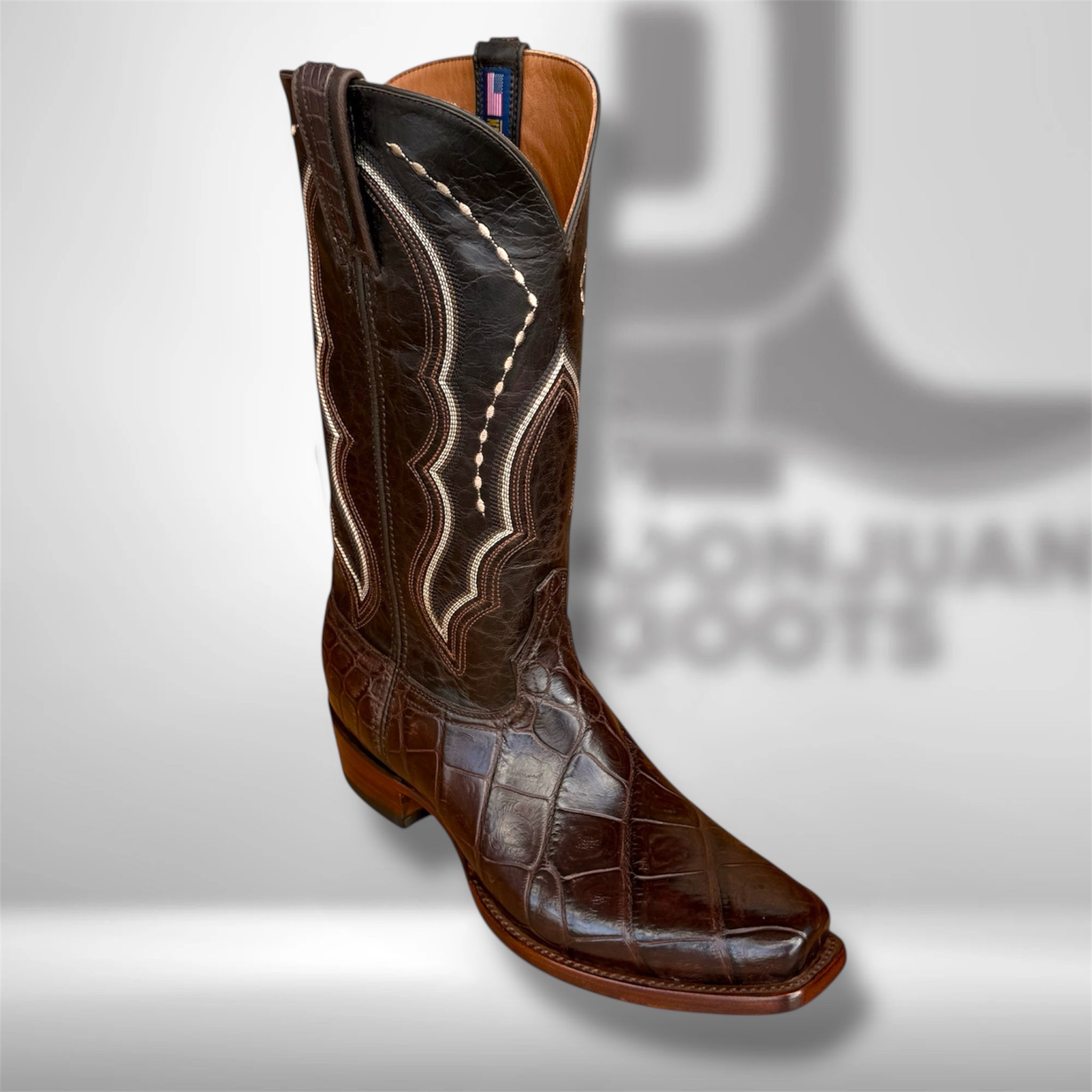 Dj9000 | American Alligator Belly Chocolate Diamond Toe