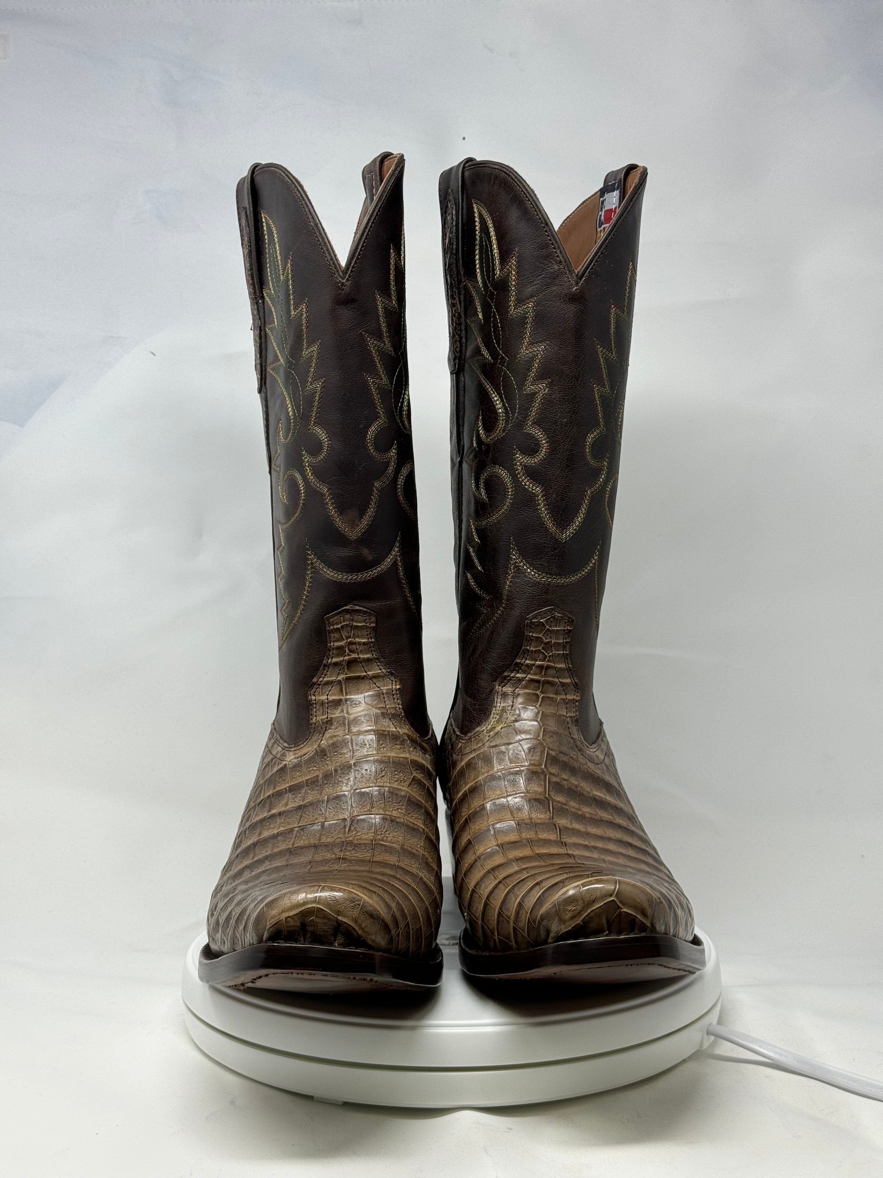 DJ2051 | Don Juan Boots Men's Caiman Belly Chocomink Diamond Toe
