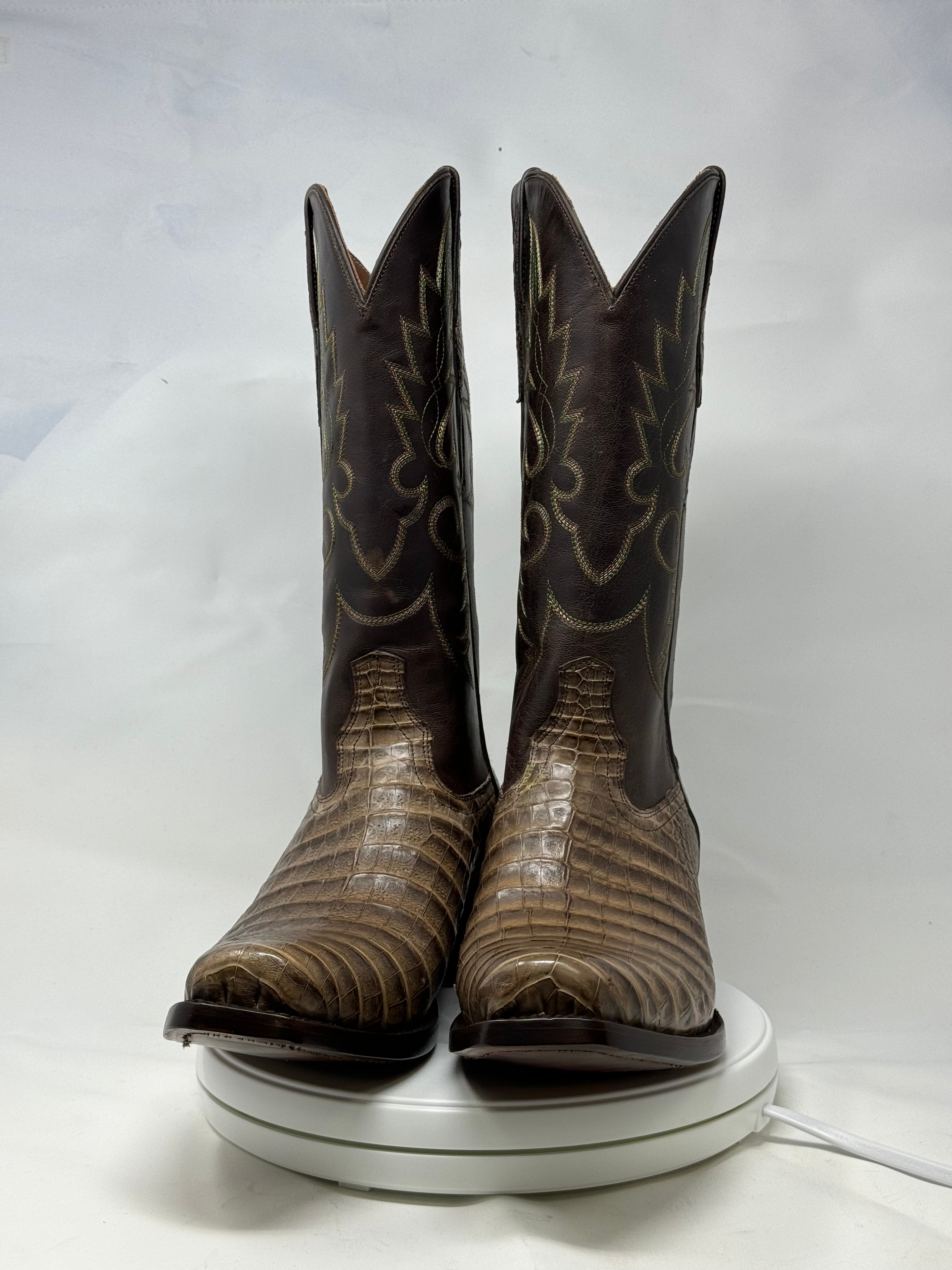 DJ2051 | Don Juan Boots Men's Caiman Belly Chocomink Diamond Toe