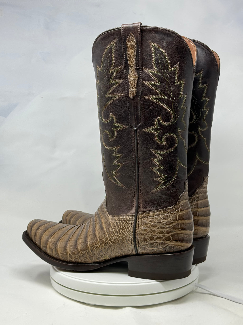 DJ2051 | Don Juan Boots Men's Caiman Belly Chocomink Diamond Toe