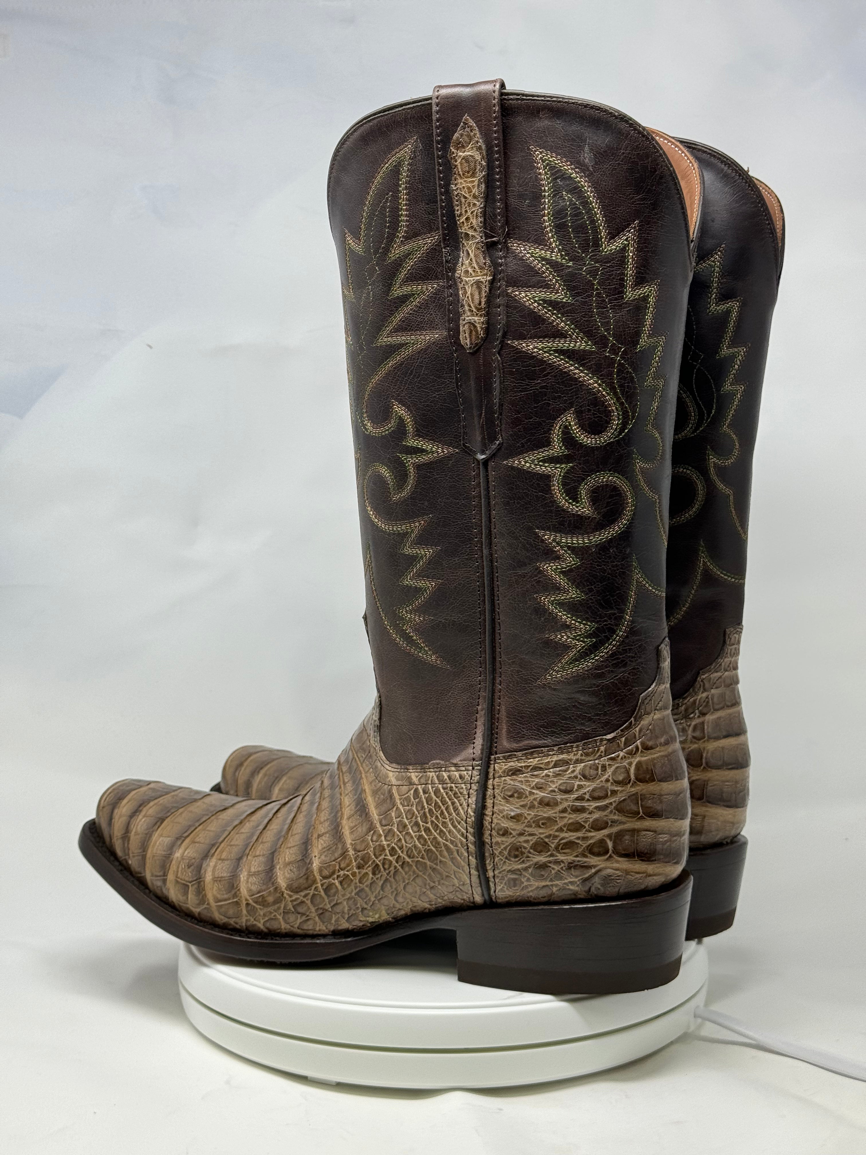 DJ2051 | Don Juan Boots Men's Caiman Belly Chocomink Diamond Toe