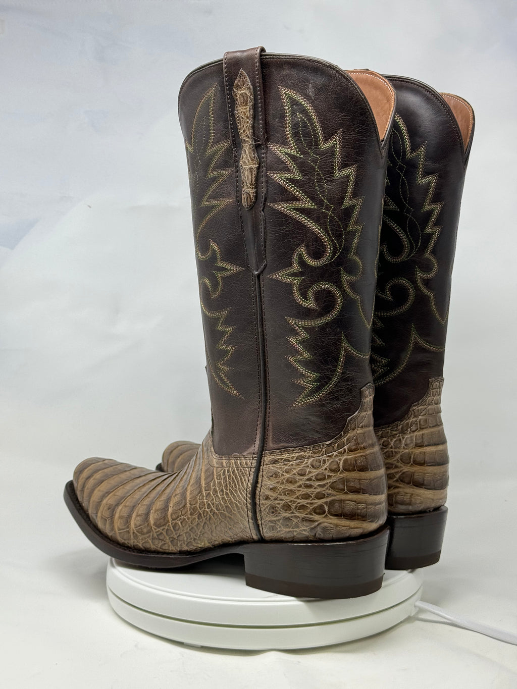 DJ2051 | Don Juan Boots Men's Caiman Belly Chocomink Diamond Toe