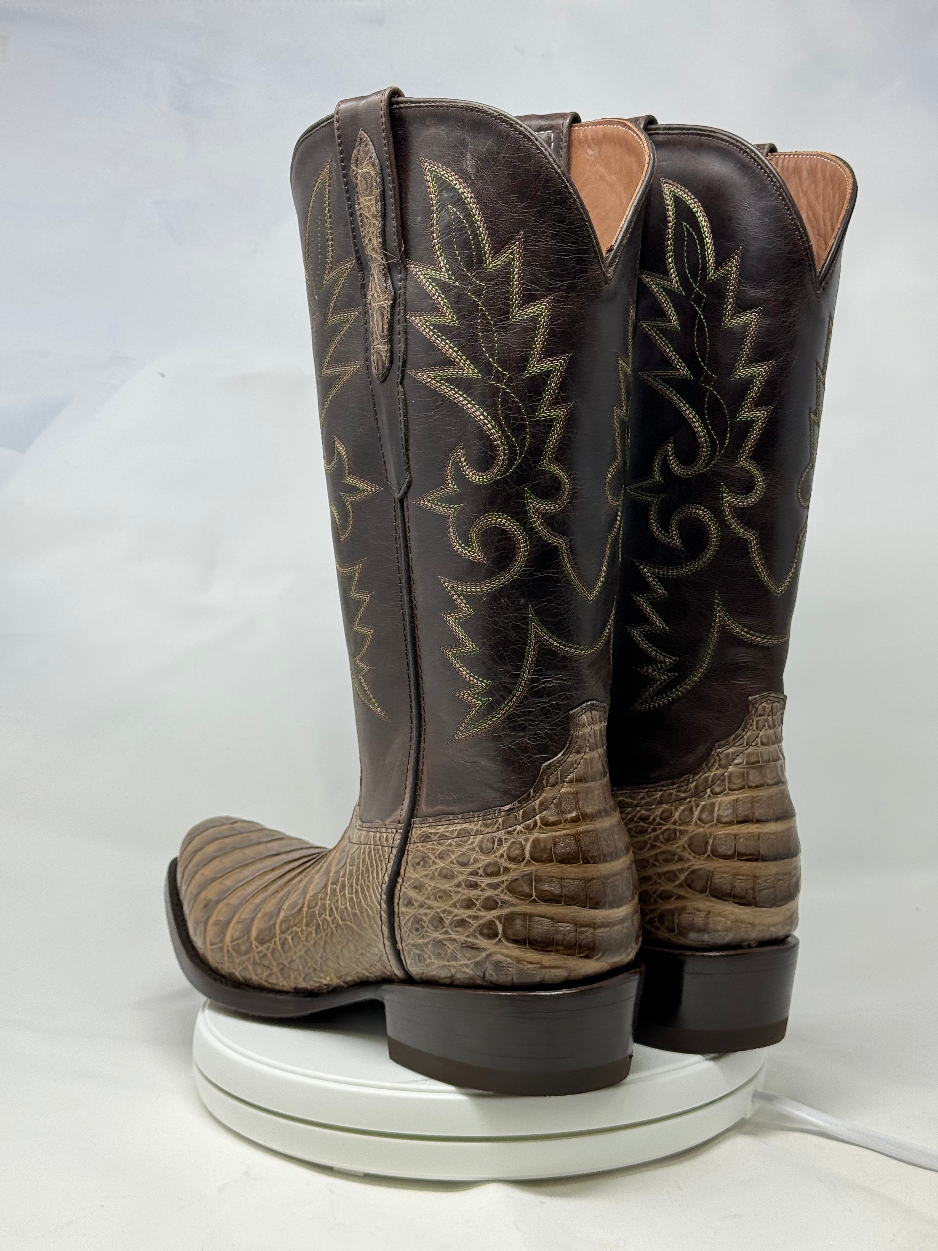 DJ2051 | Don Juan Boots Men's Caiman Belly Chocomink Diamond Toe
