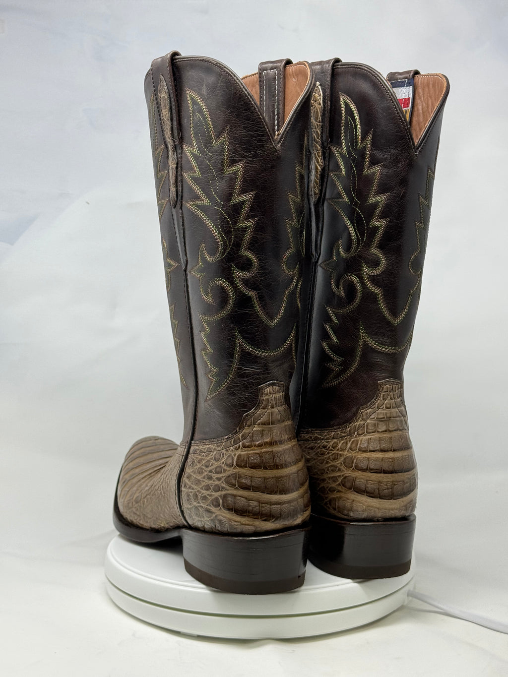DJ2051 | Don Juan Boots Men's Caiman Belly Chocomink Diamond Toe