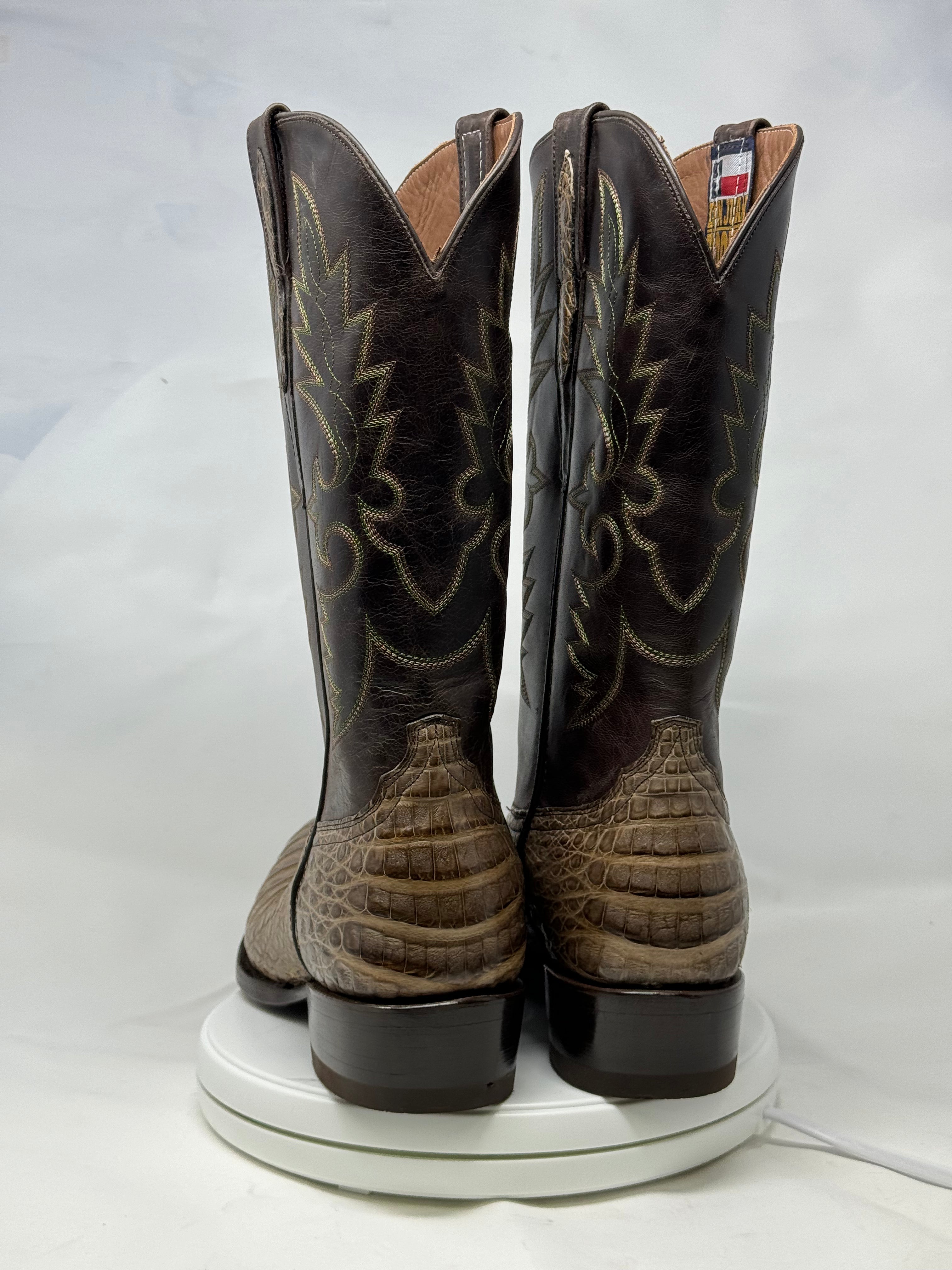 DJ2051 | Don Juan Boots Men's Caiman Belly Chocomink Diamond Toe