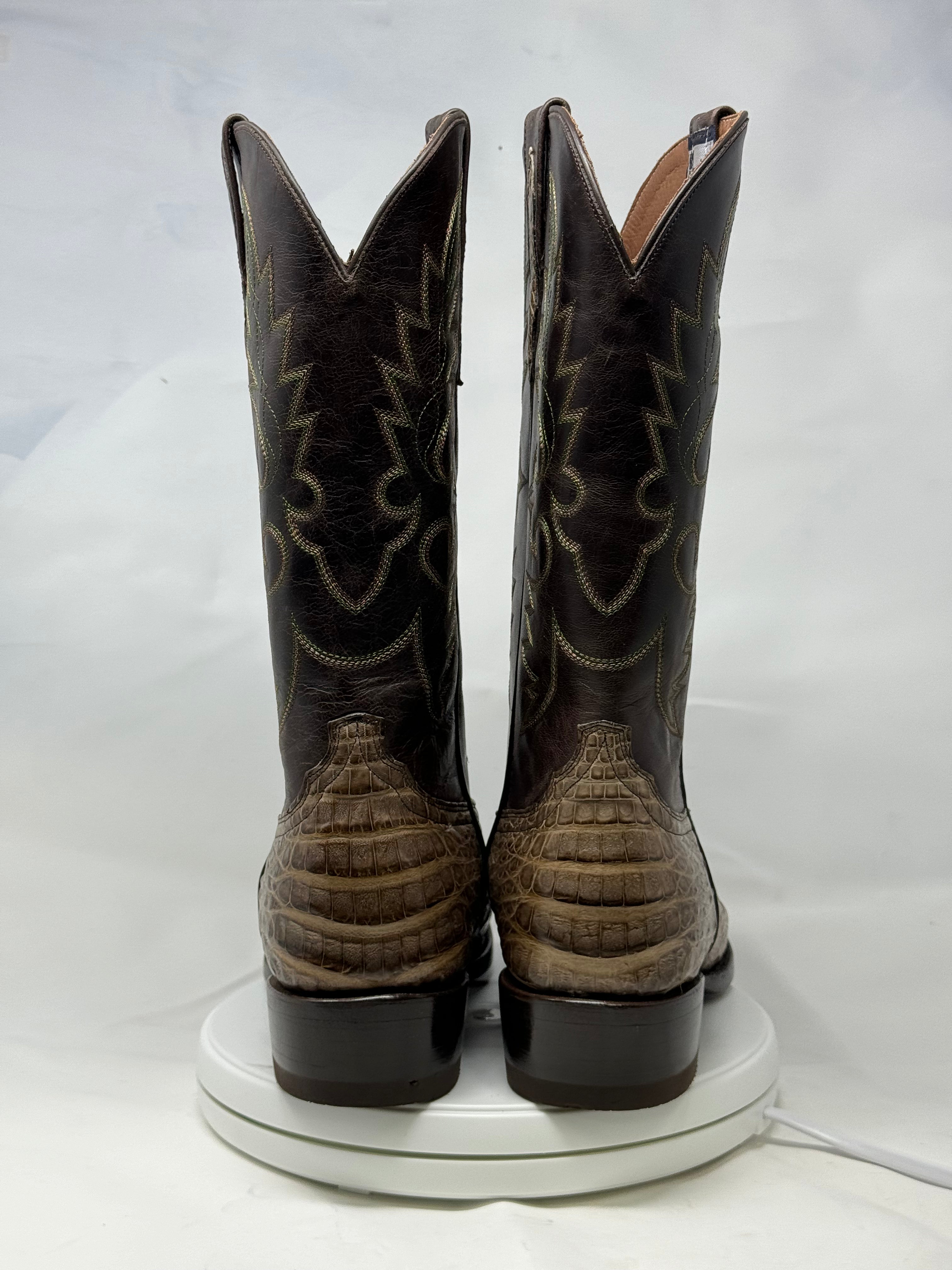 DJ2051 | Don Juan Boots Men's Caiman Belly Chocomink Diamond Toe
