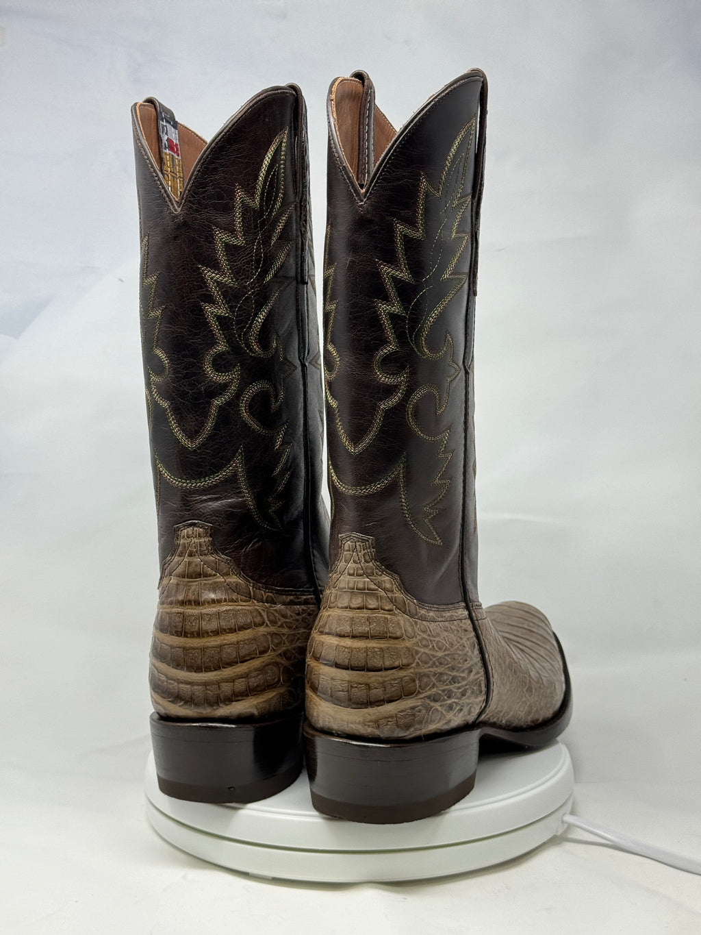 DJ2051 | Don Juan Boots Men's Caiman Belly Chocomink Diamond Toe