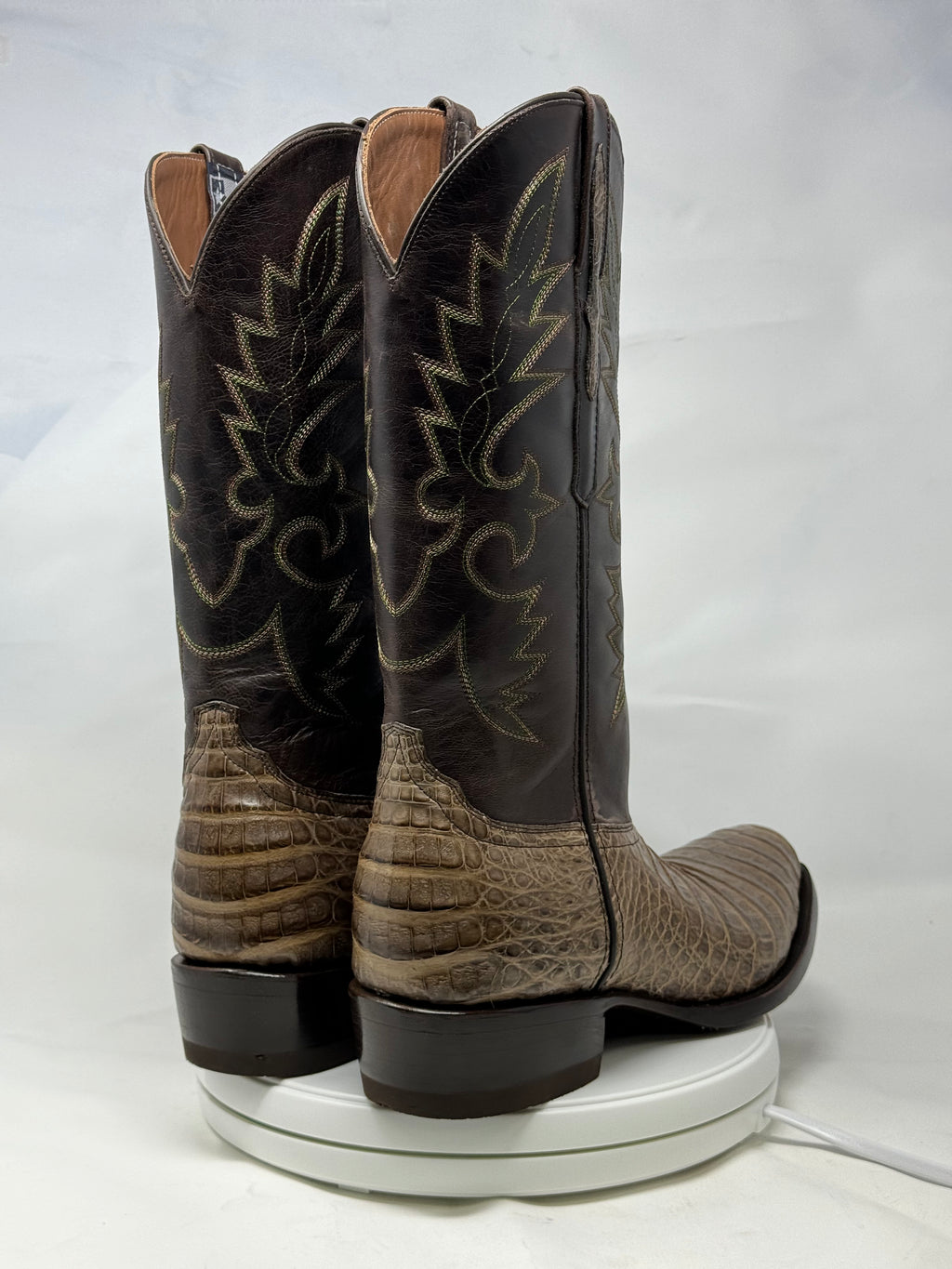 DJ2051 | Don Juan Boots Men's Caiman Belly Chocomink Diamond Toe