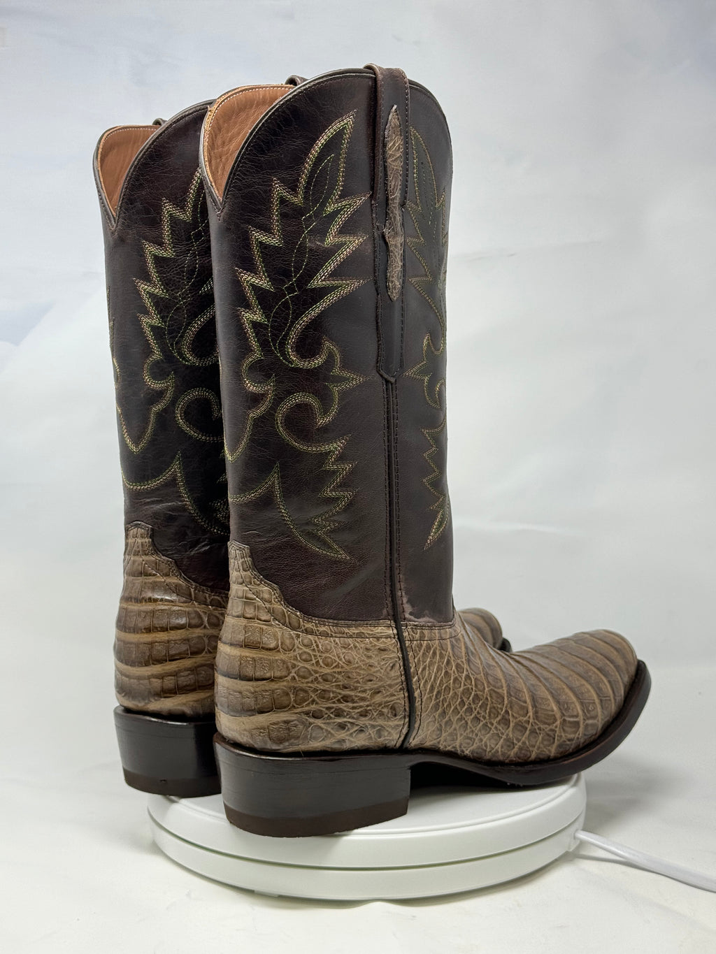 DJ2051 | Don Juan Boots Men's Caiman Belly Chocomink Diamond Toe