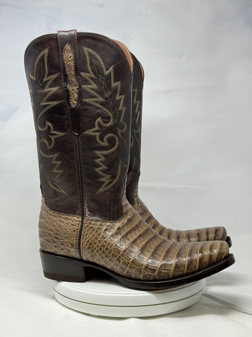 DJ2051 | Don Juan Boots Men's Caiman Belly Chocomink Diamond Toe