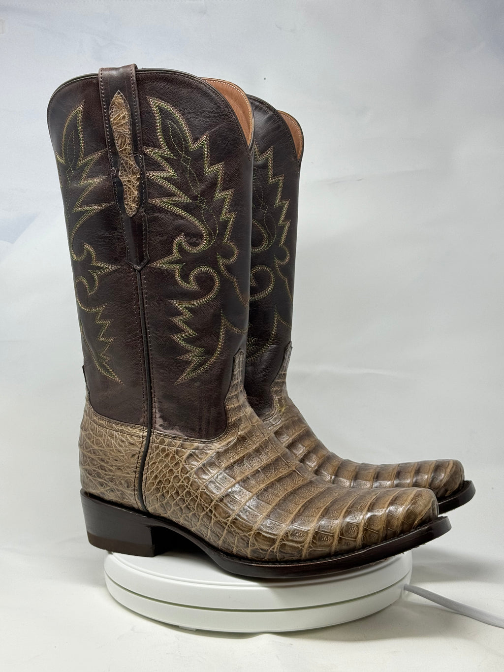DJ2051 | Don Juan Boots Men's Caiman Belly Chocomink Diamond Toe