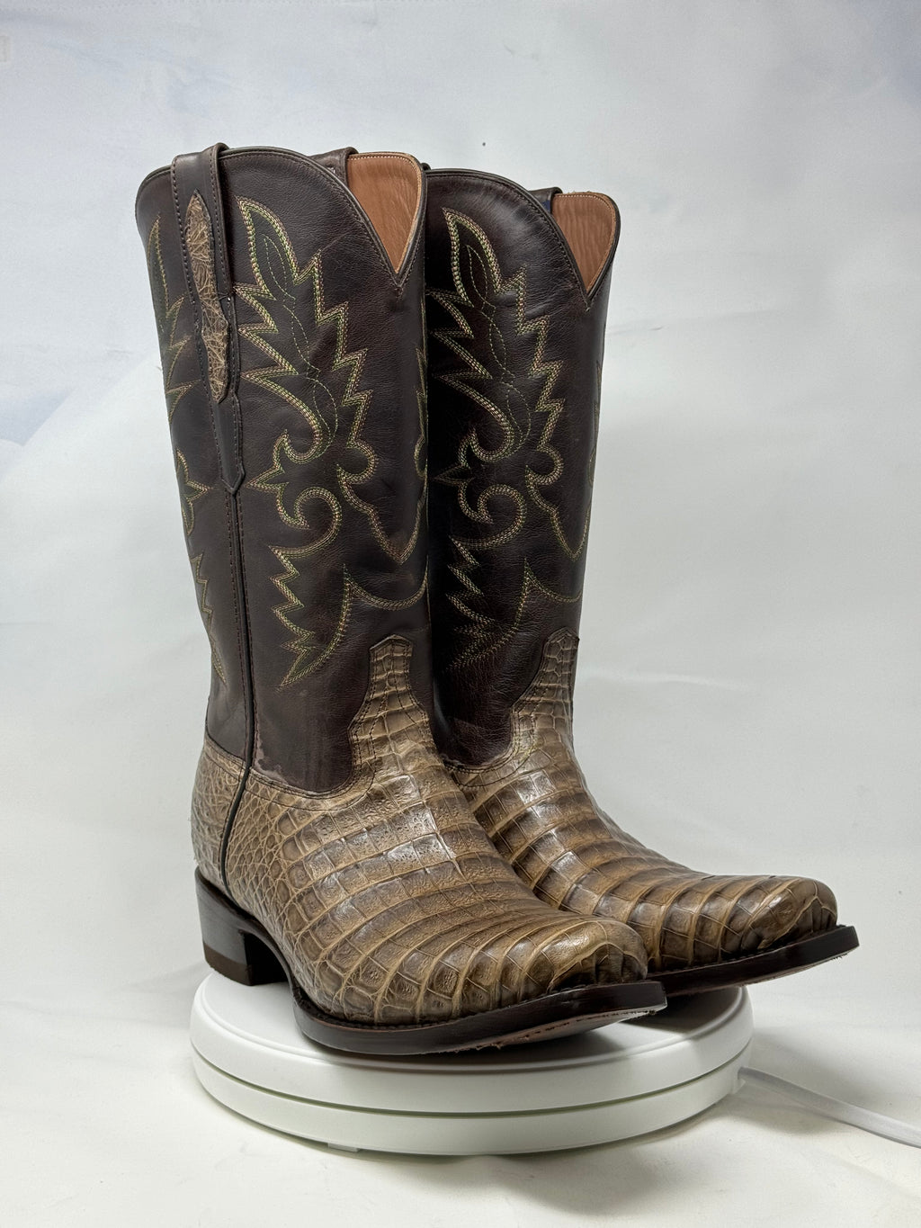 DJ2051 | Don Juan Boots Men's Caiman Belly Chocomink Diamond Toe