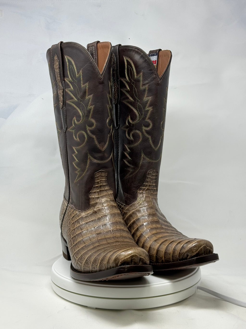 DJ2051 | Don Juan Boots Men's Caiman Belly Chocomink Diamond Toe