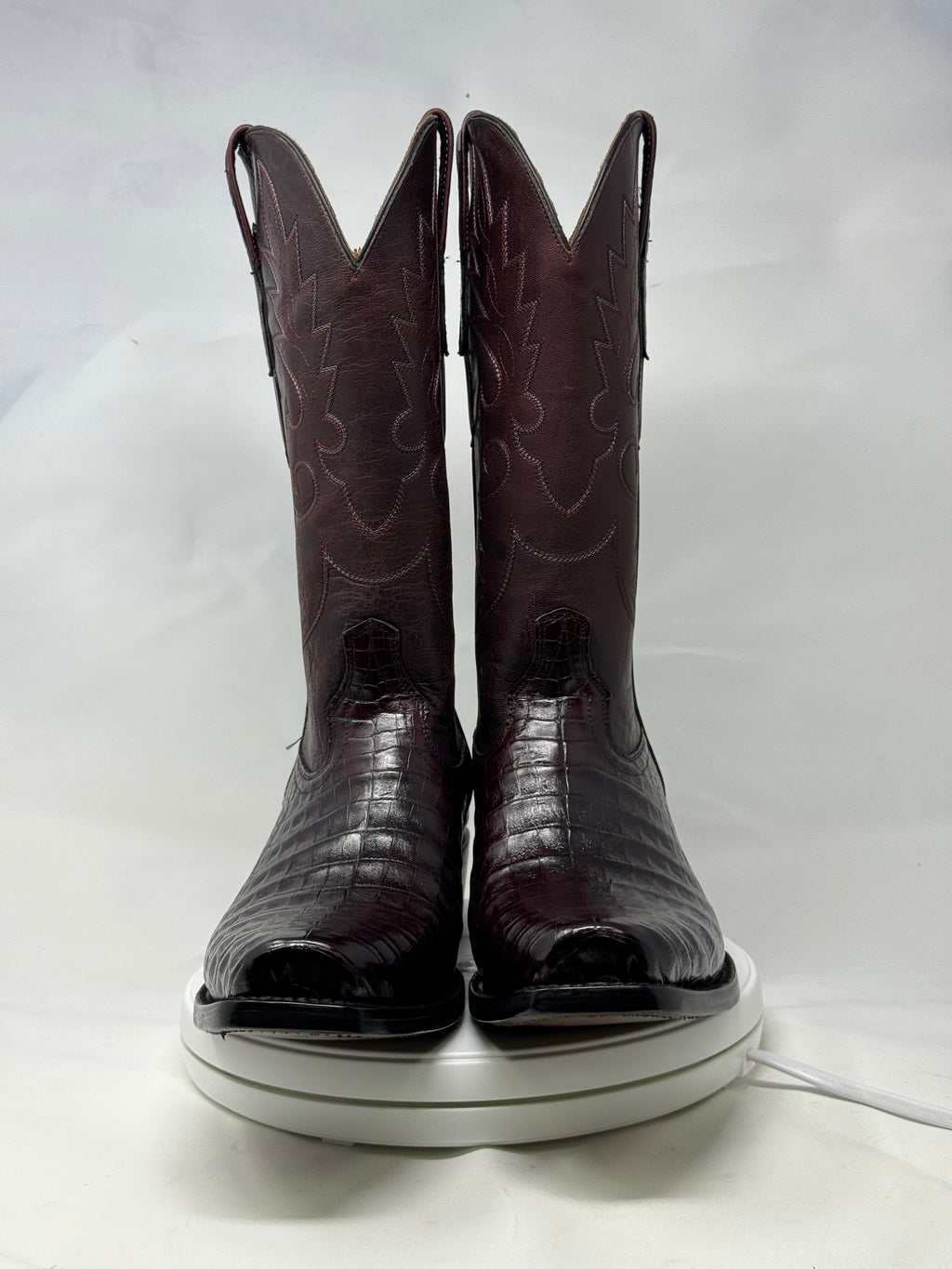 DJ2011 | Don Juan Boots Men's Caiman Belly Black Cherry Diamond Toe