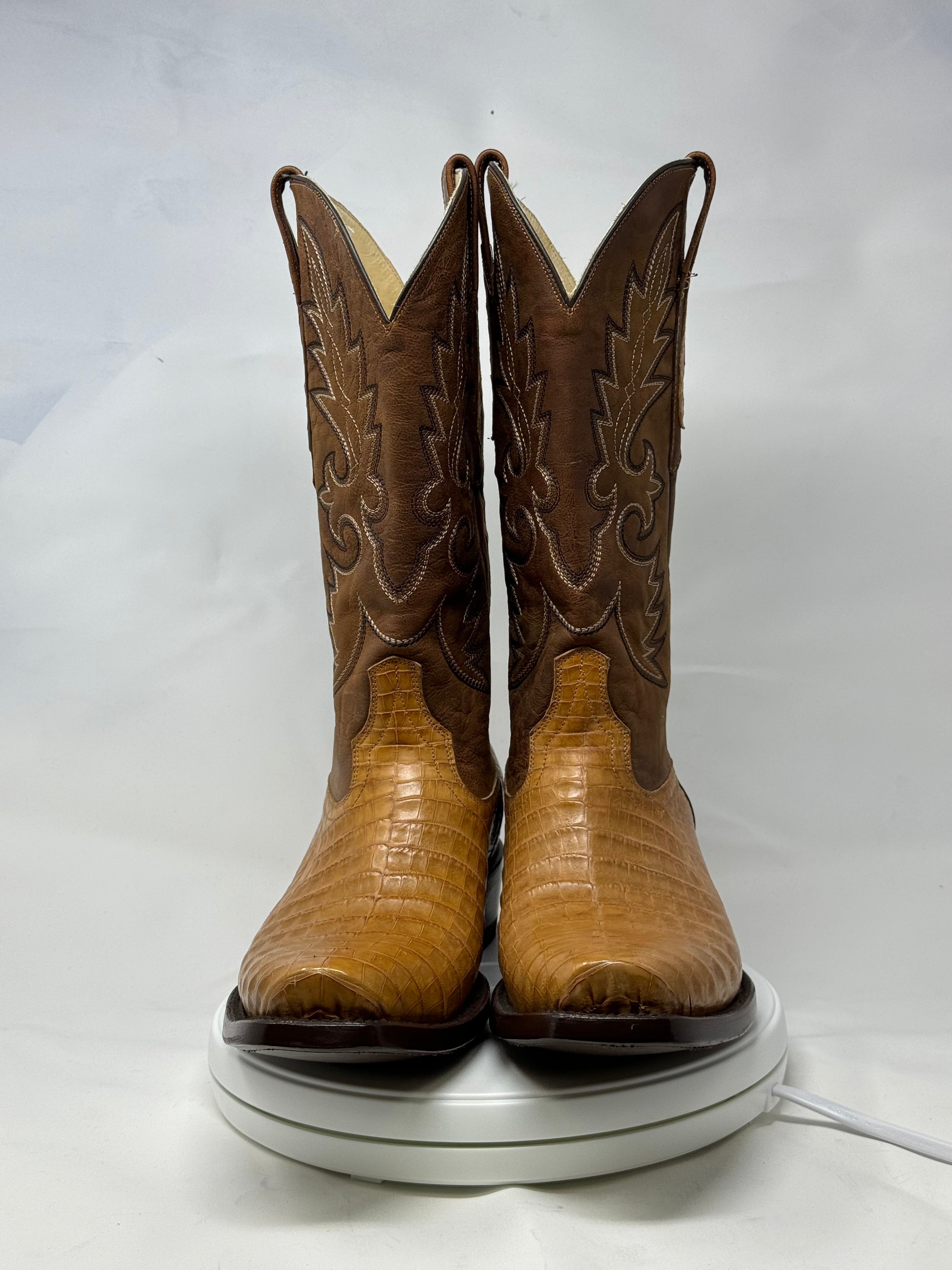 DJ2021 | Don Juan Boots Men's Caiman Belly Saddle Tan Diamond Toe