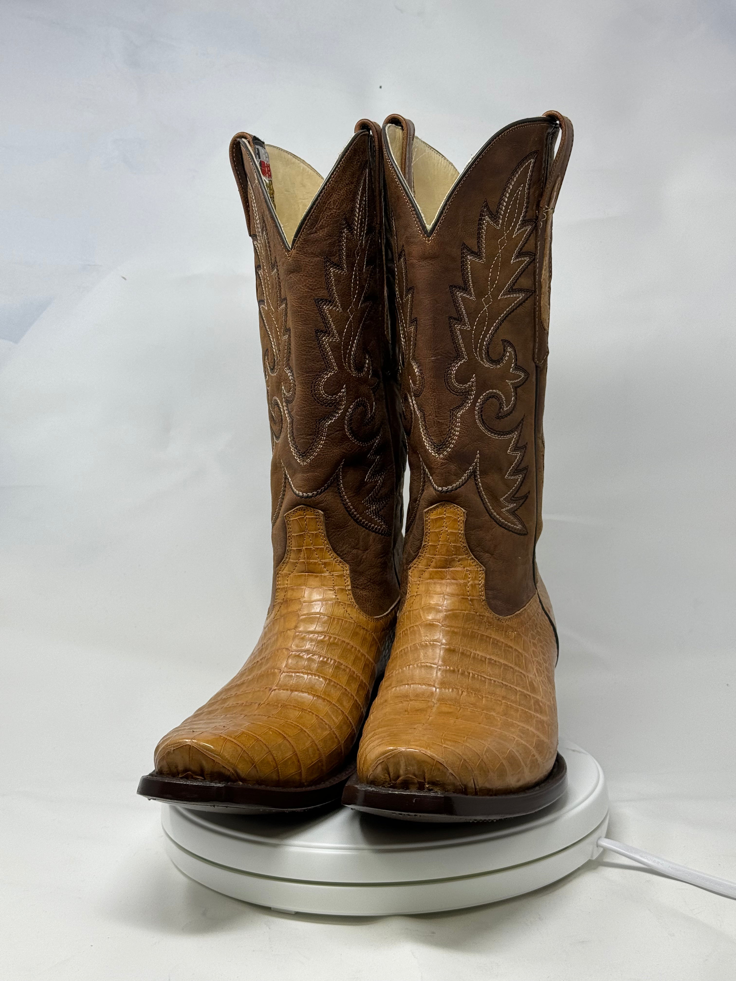 DJ2021 | Don Juan Boots Men's Caiman Belly Saddle Tan Diamond Toe