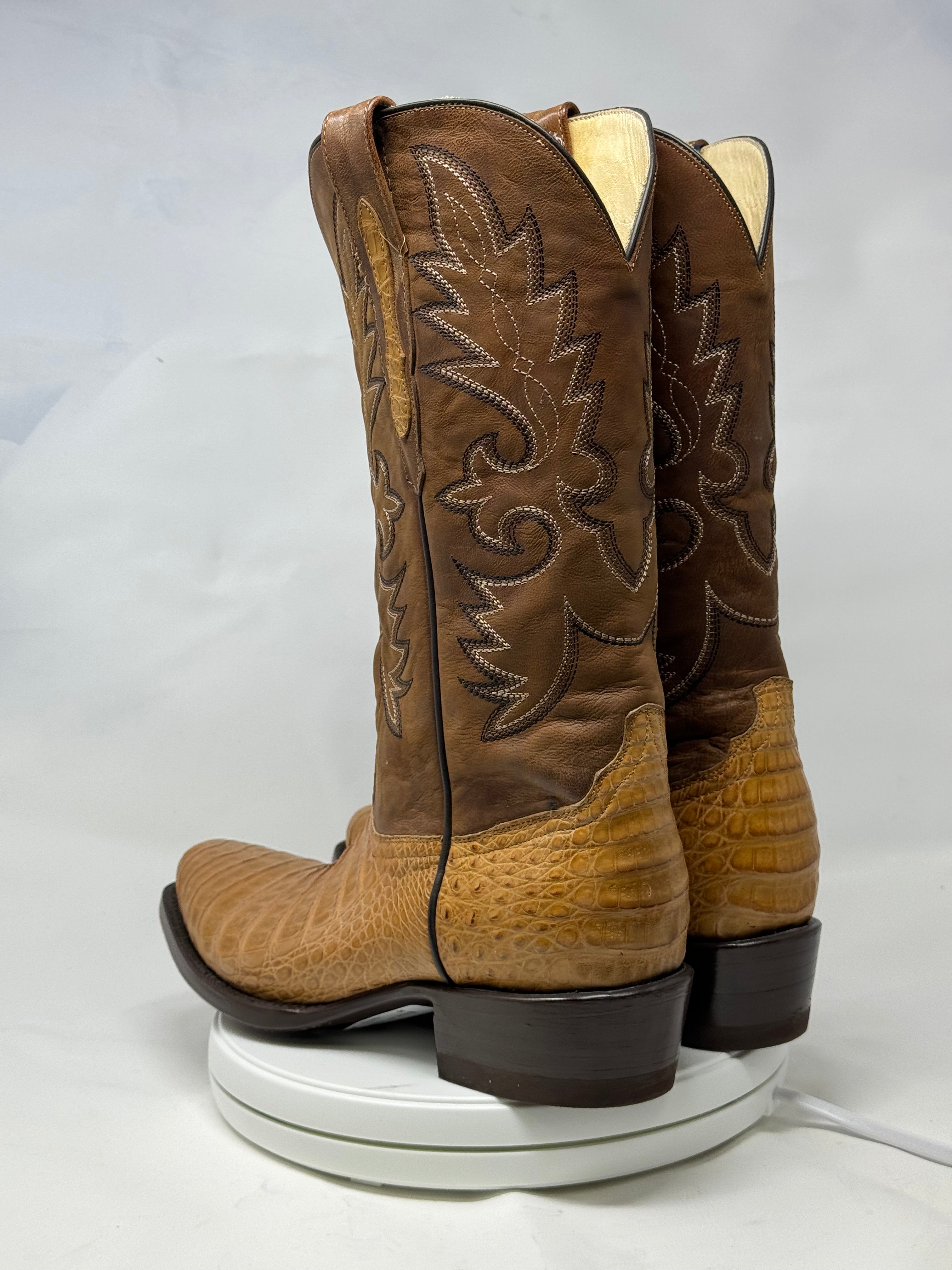 DJ2021 | Don Juan Boots Men's Caiman Belly Saddle Tan Diamond Toe