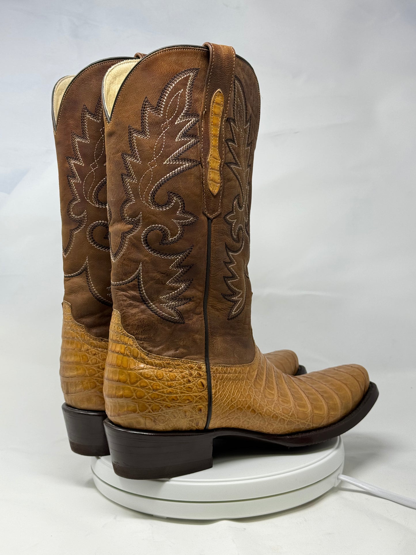 DJ2021 | Don Juan Boots Men's Caiman Belly Saddle Tan Diamond Toe