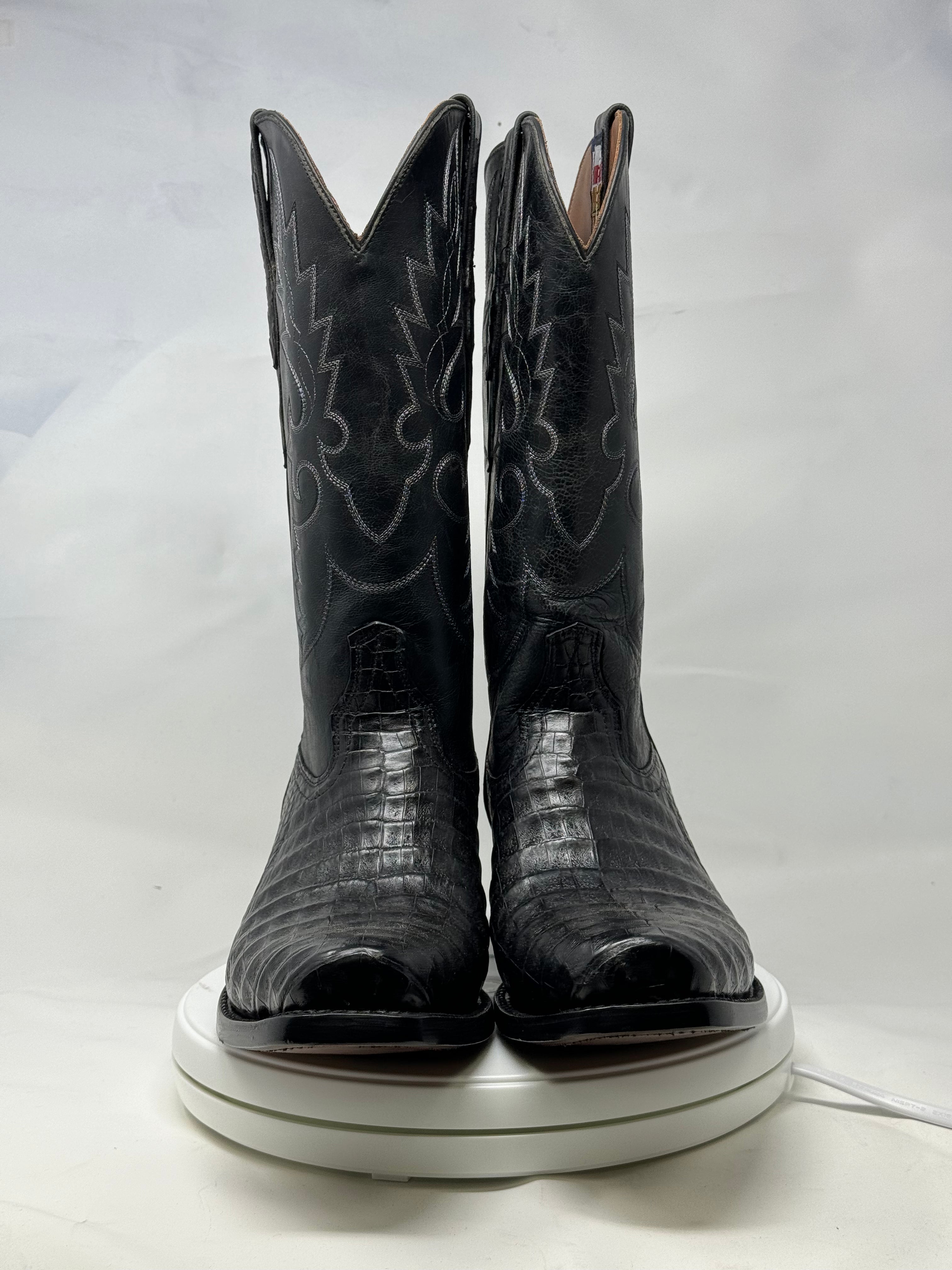 DJ2018 | Don Juan Boots Men's Caiman Belly Black Diamond Toe