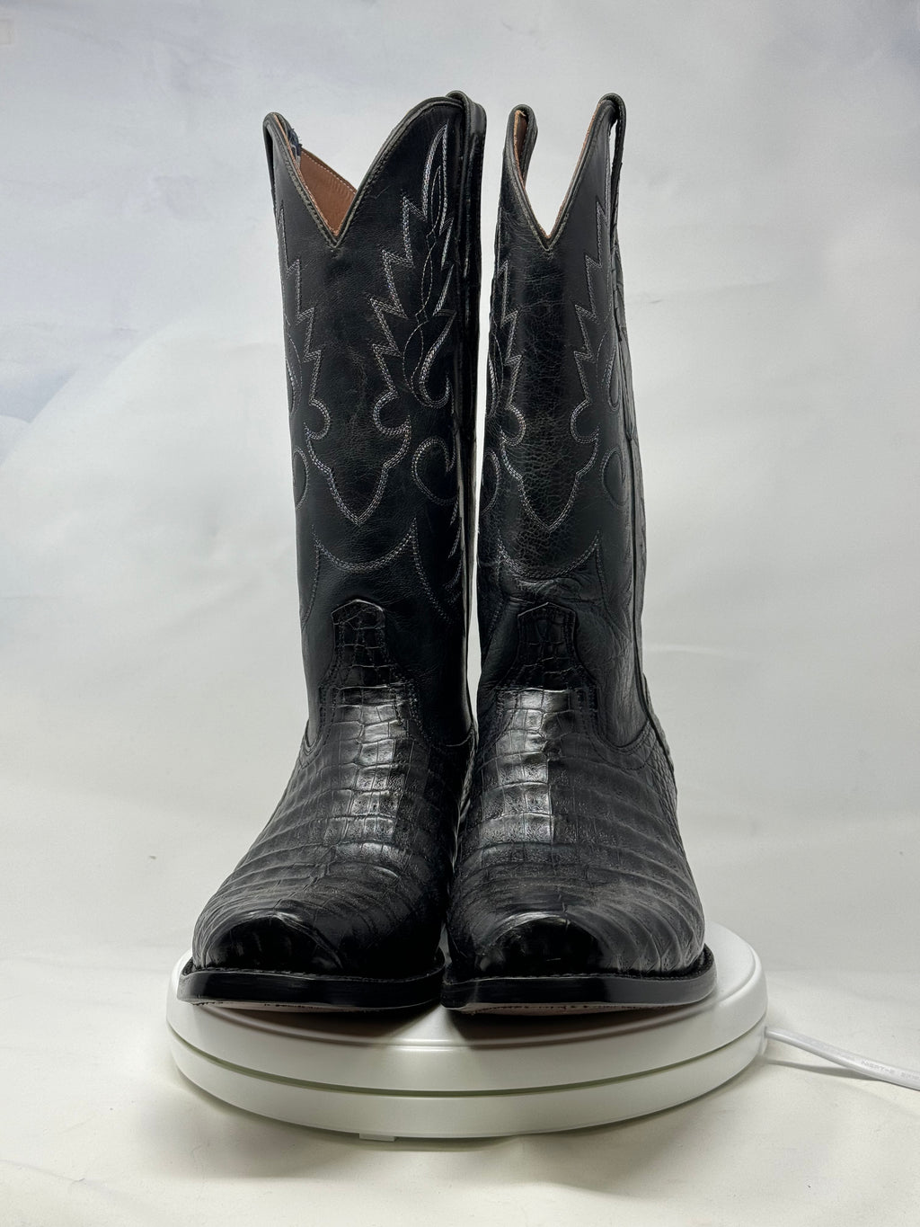 DJ2018 | Don Juan Boots Men's Caiman Belly Black Diamond Toe