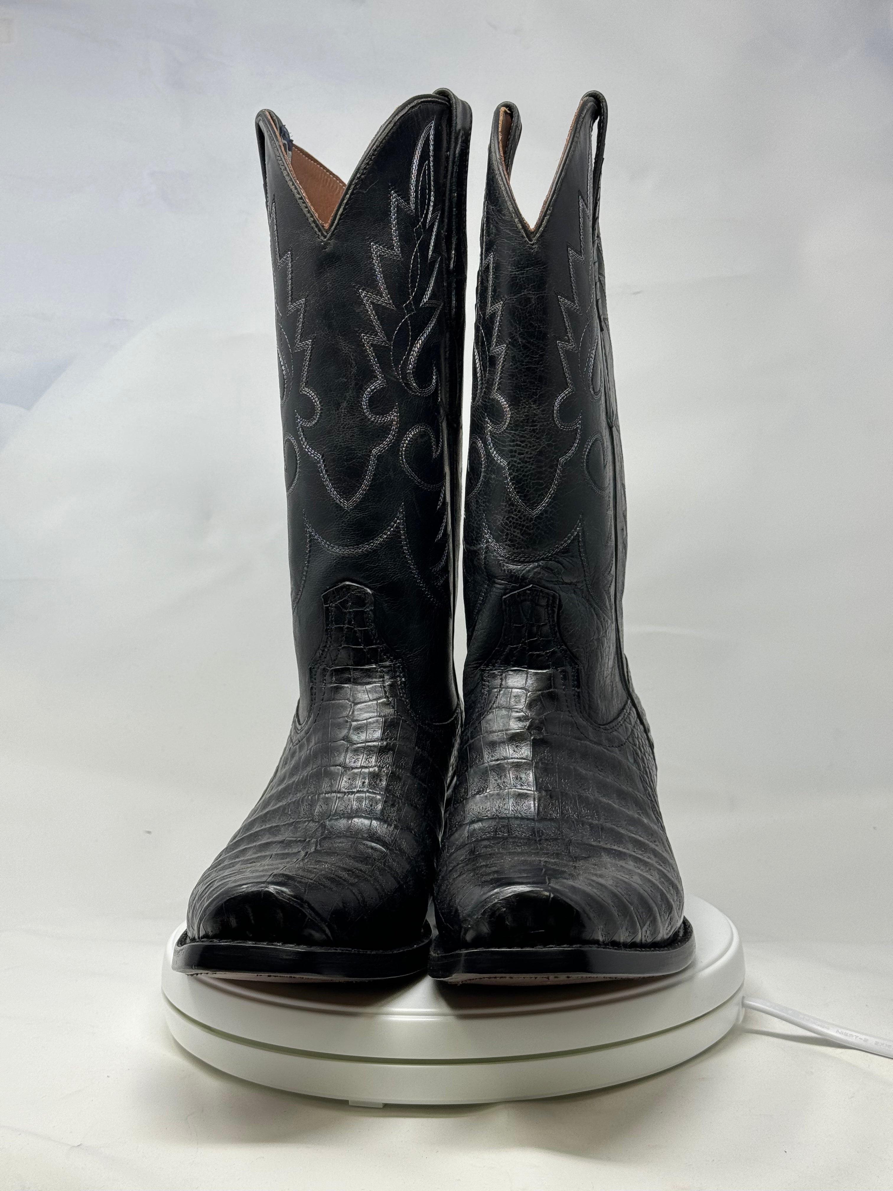 DJ2018 | Don Juan Boots Men's Caiman Belly Black Diamond Toe